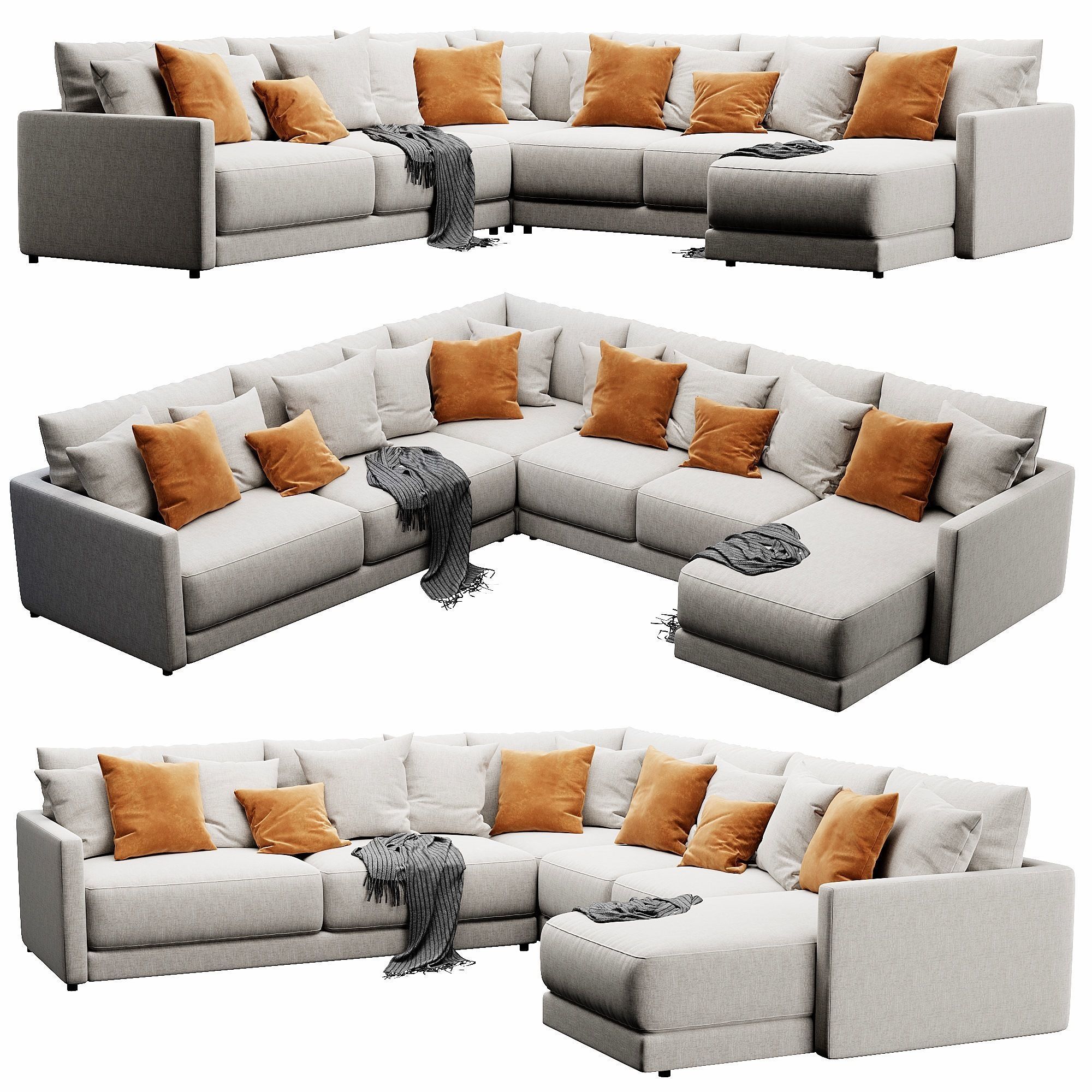 Crate and Barrel Gather sofa 3D model_2