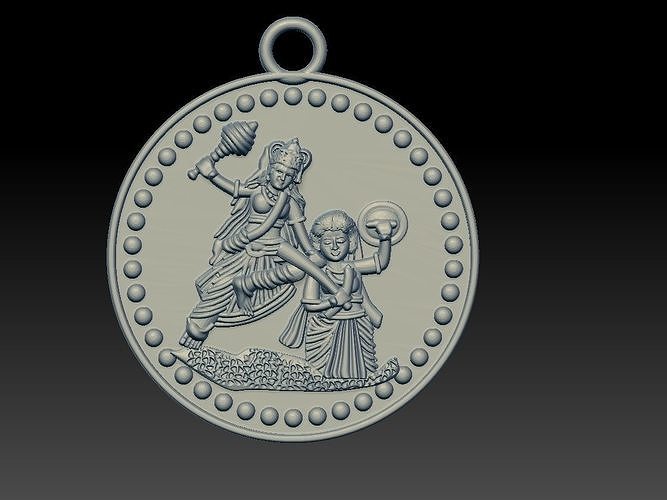 baglamukhi pendant stl 3D print model