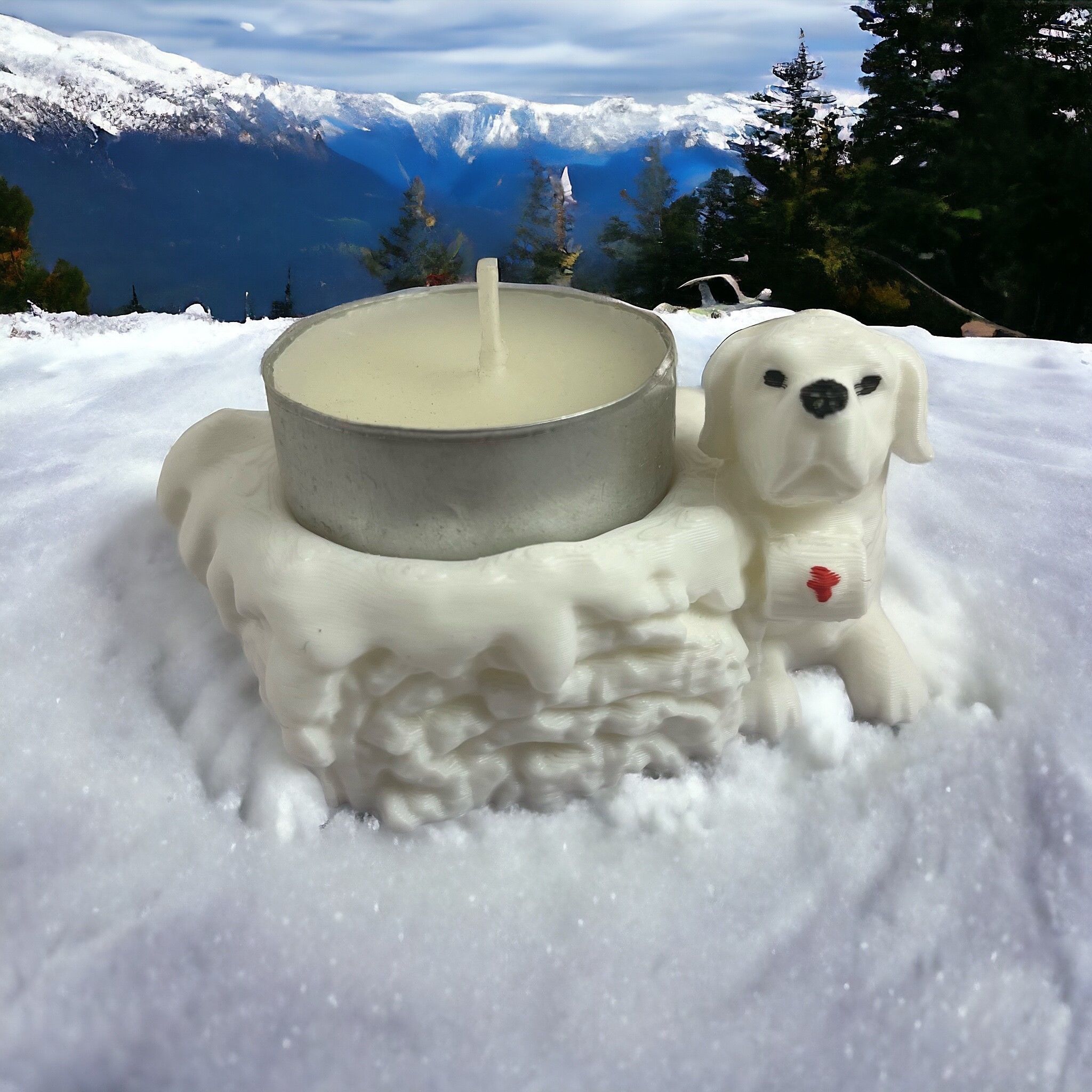 SAINT BERNARD CANDLE HOLDER 3D print model_3