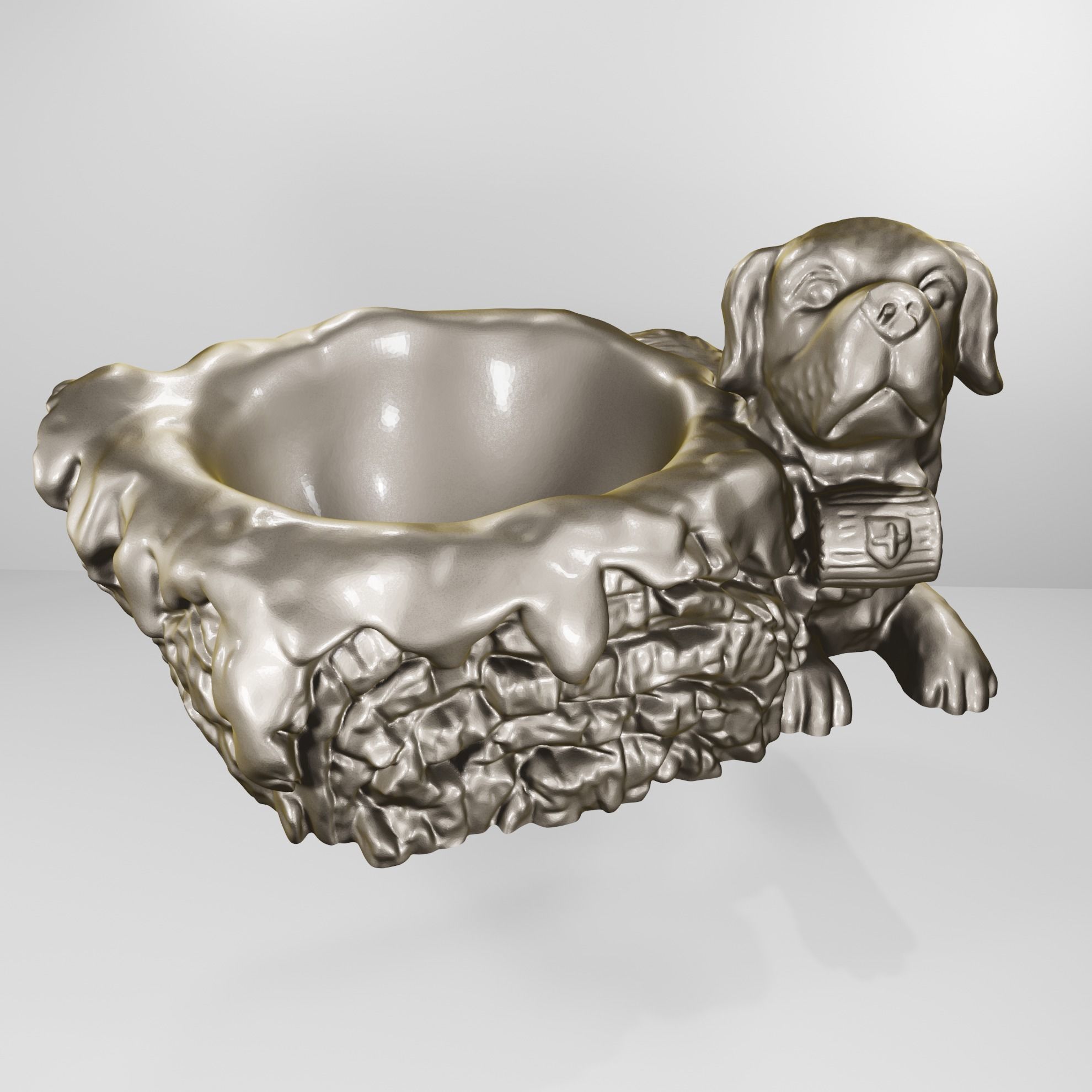 SAINT BERNARD CANDLE HOLDER 3D print model_6