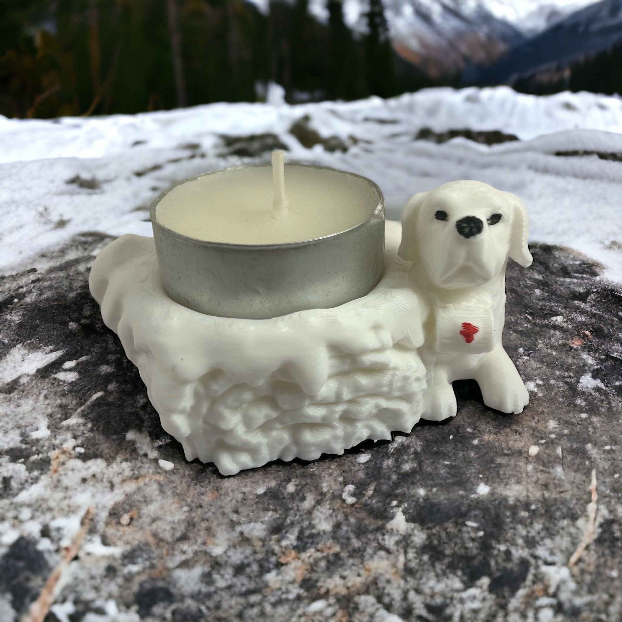 SAINT BERNARD CANDLE HOLDER 3D print model_1