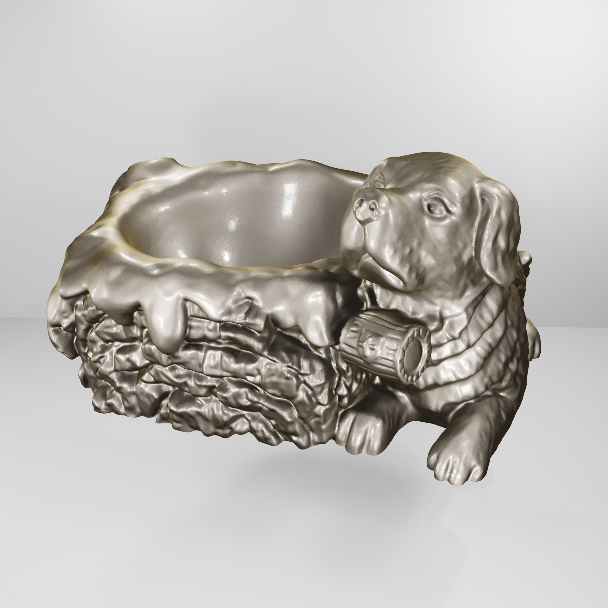SAINT BERNARD CANDLE HOLDER 3D print model_5