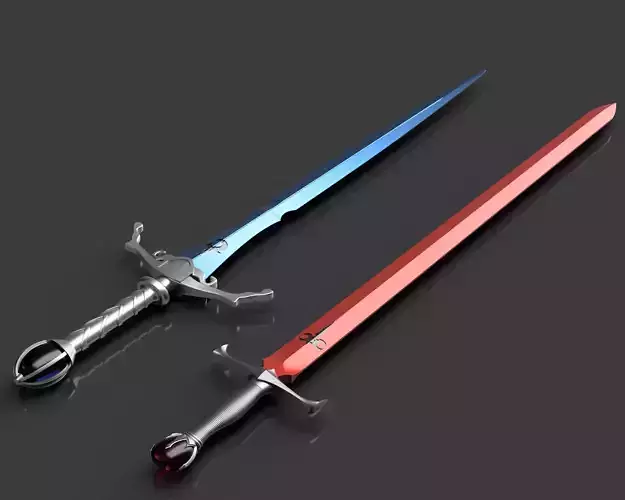 Brisingr and Zar-roc Swords - Inheritance Series - Eragon 3D Model Collection