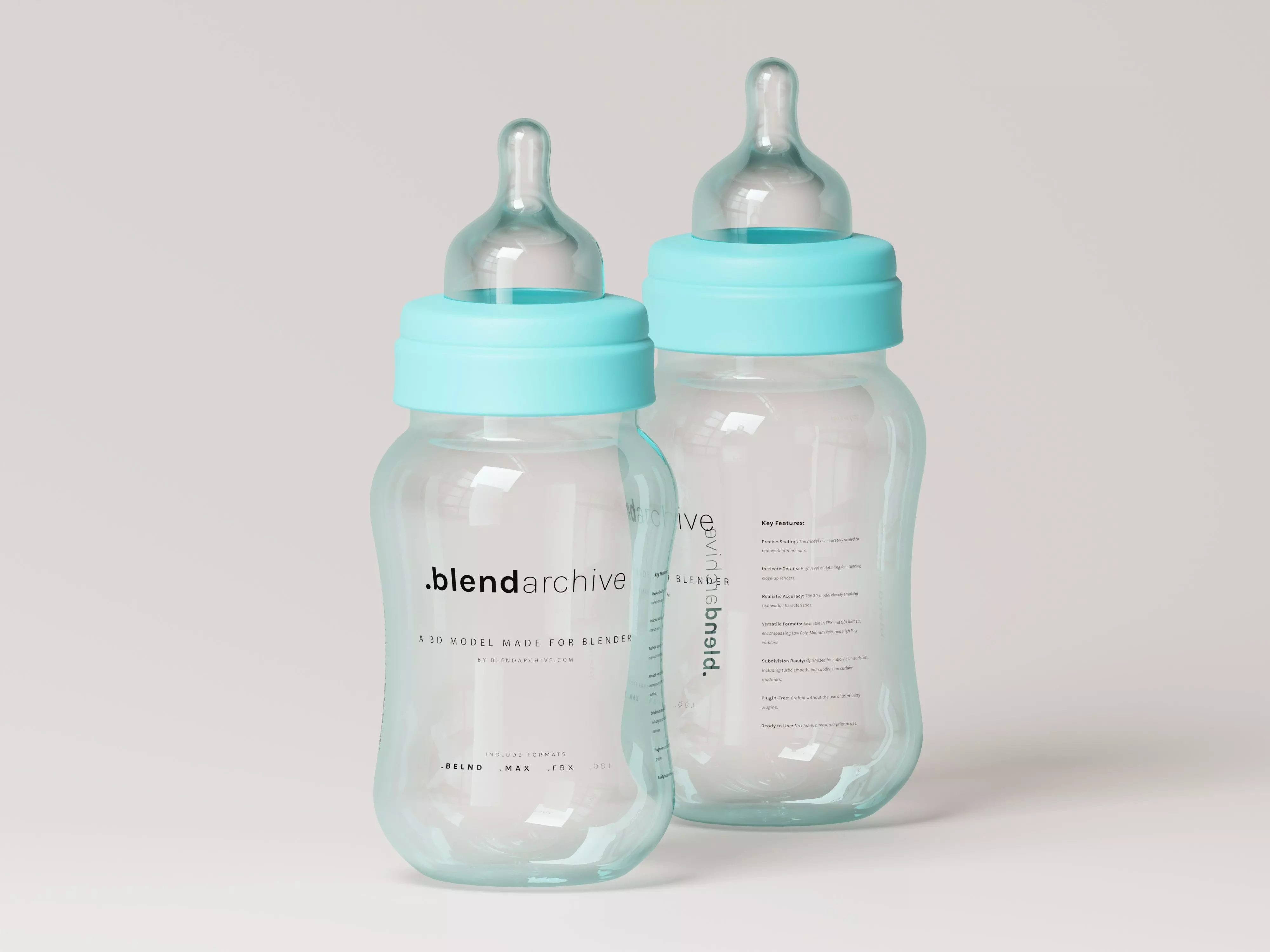 Milk Feeding Baby Bottle 3D Model Low-poly 3D model_0