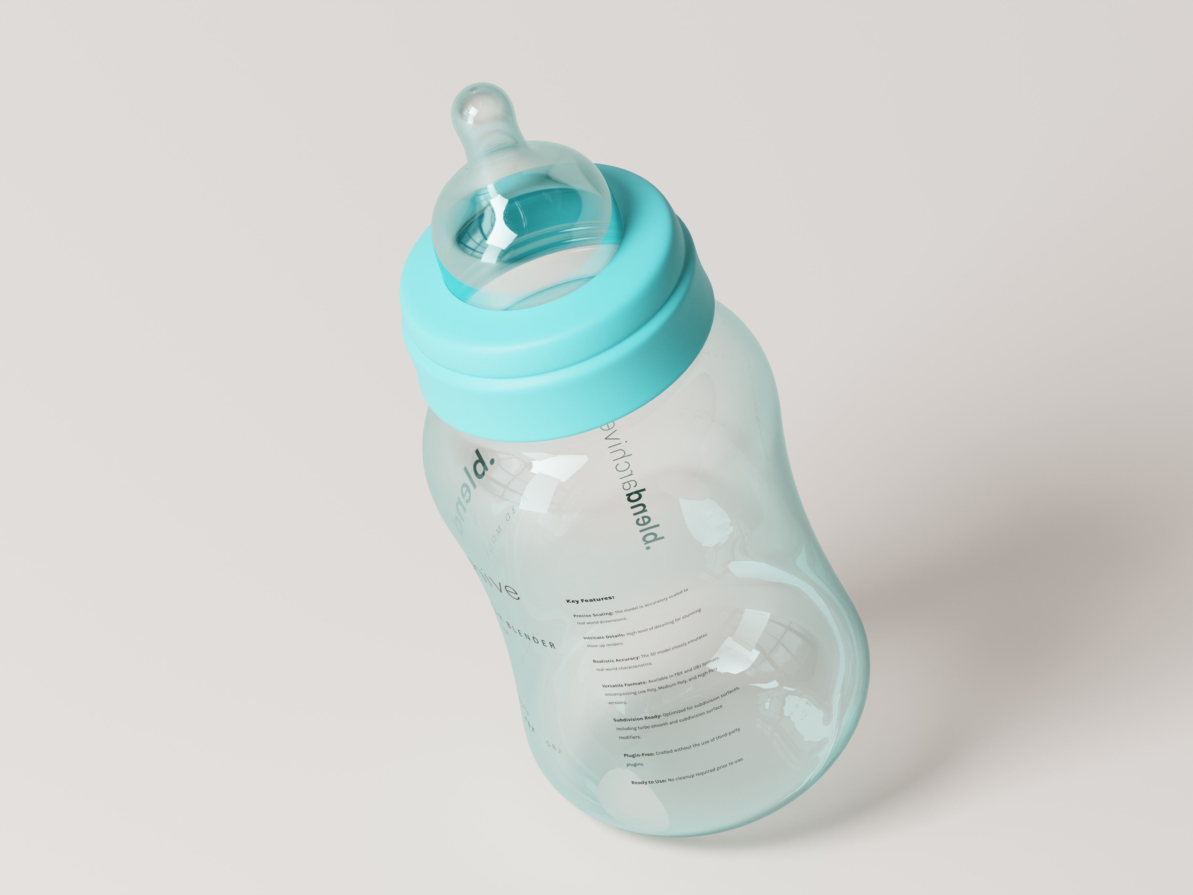 Milk Feeding Baby Bottle 3D Model Low-poly 3D model_7