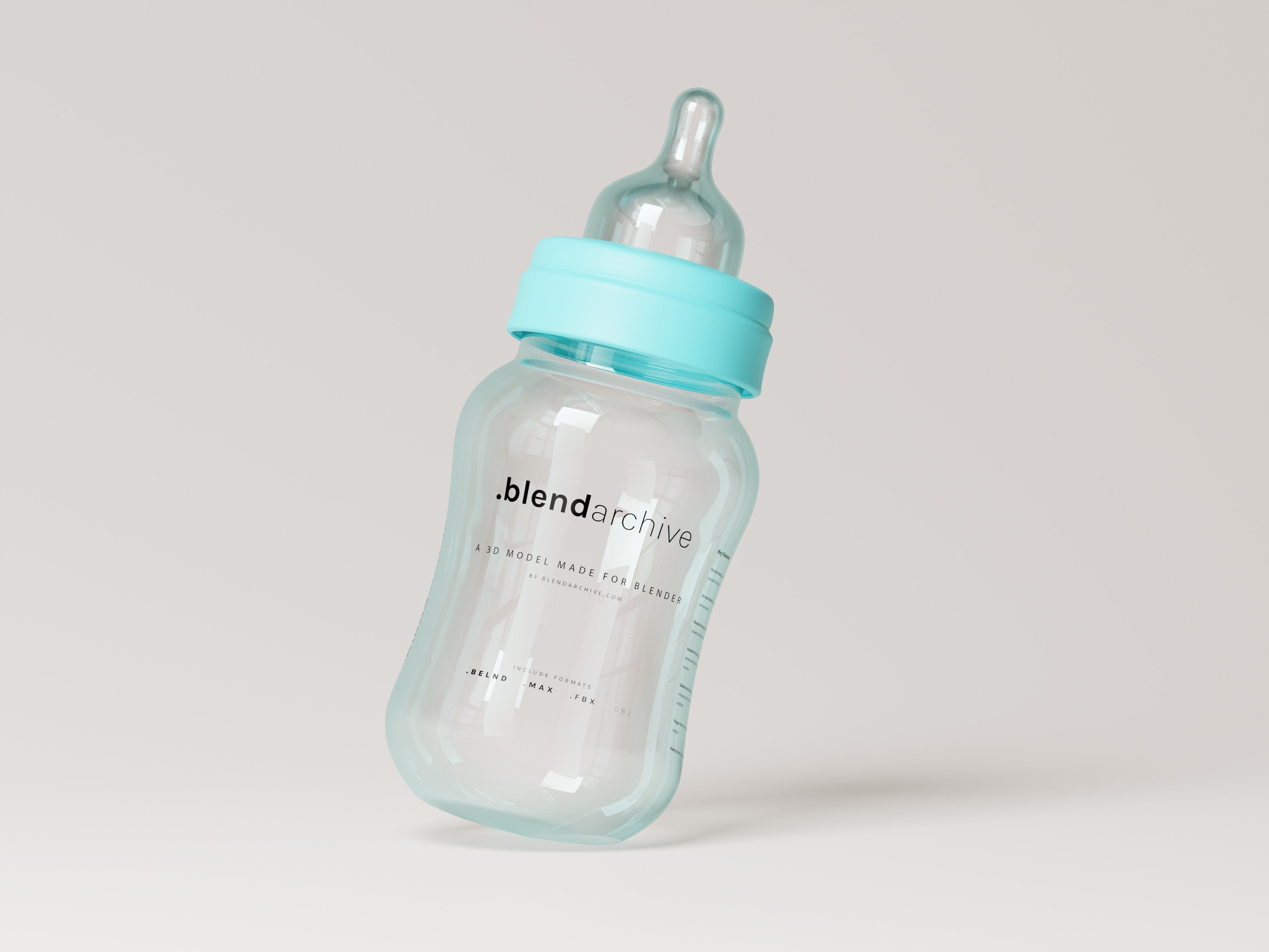 Milk Feeding Baby Bottle 3D Model Low-poly 3D model_4