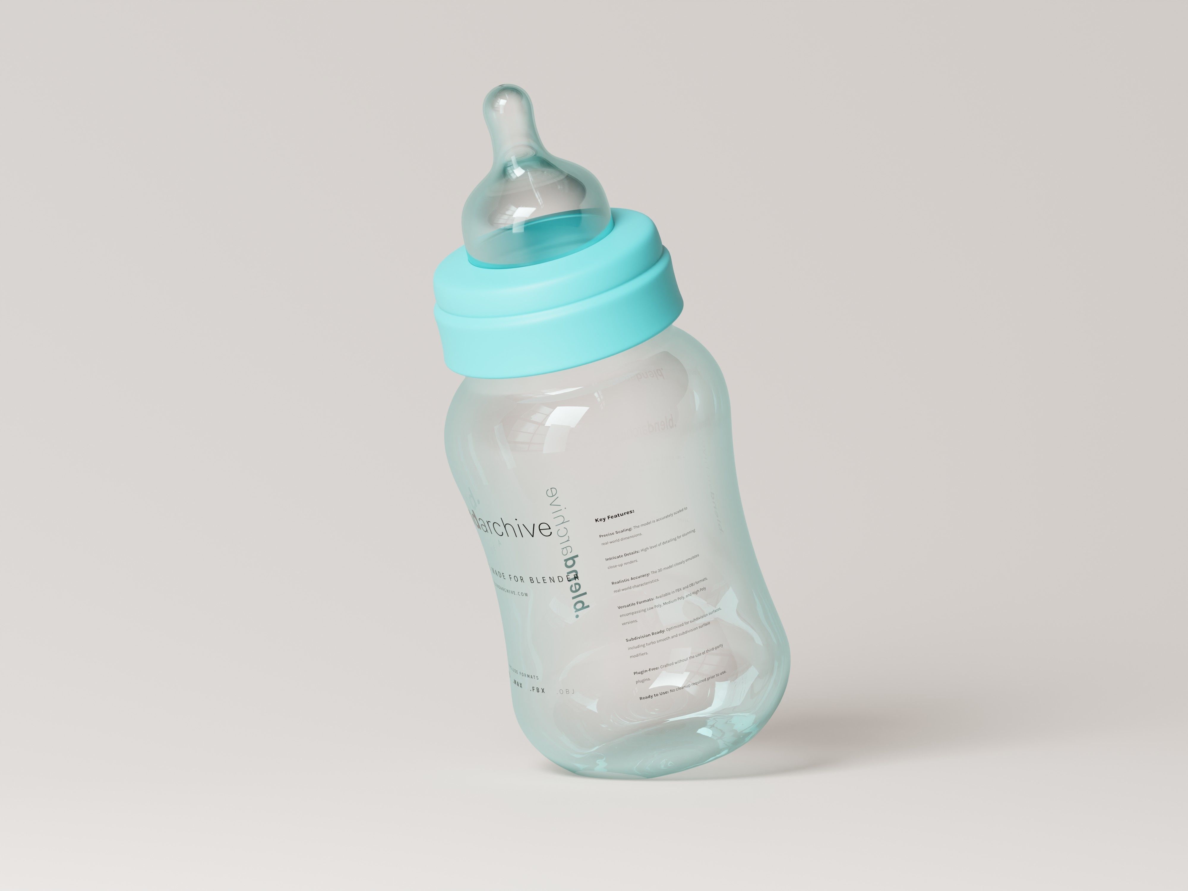Milk Feeding Baby Bottle 3D Model Low-poly 3D model_5