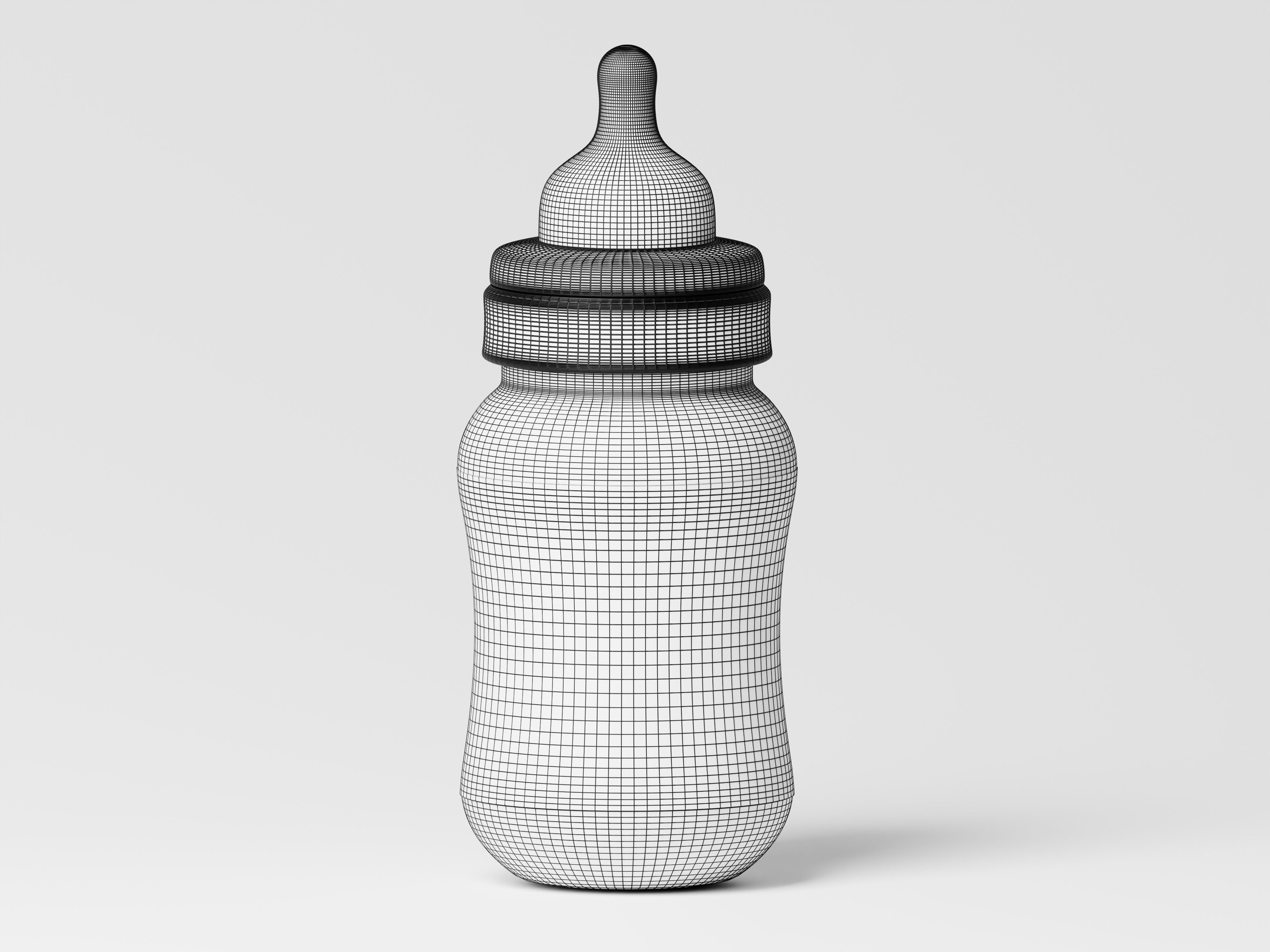 Milk Feeding Baby Bottle 3D Model Low-poly 3D model_2