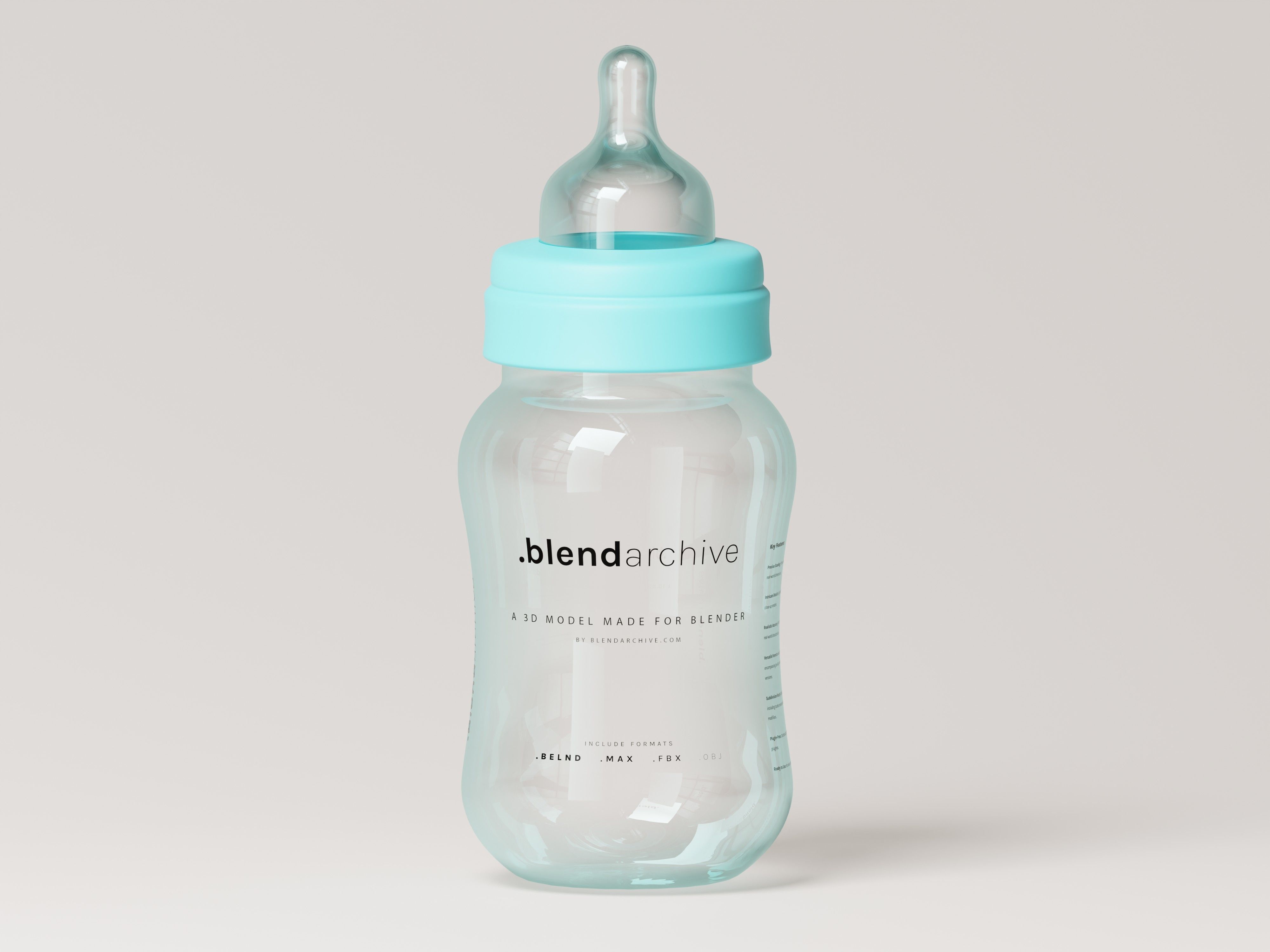 Milk Feeding Baby Bottle 3D Model Low-poly 3D model_1