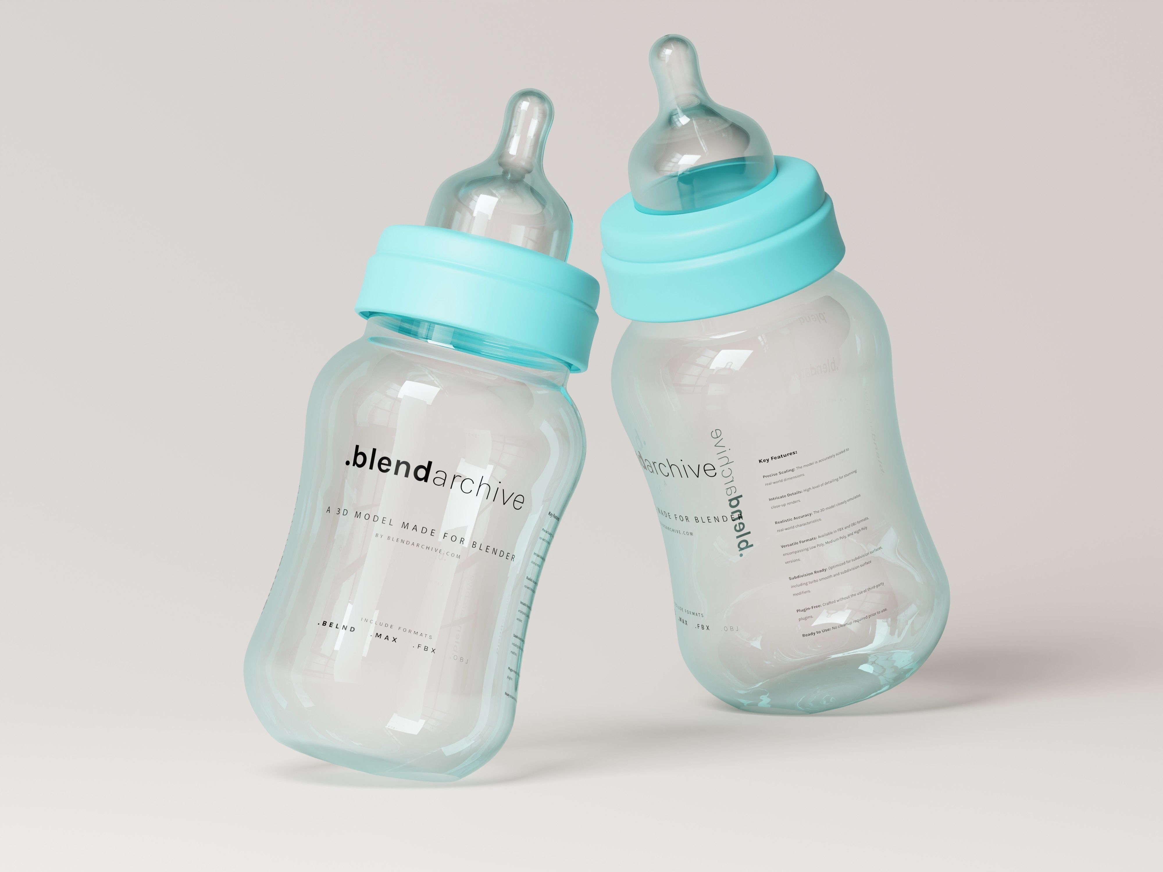 Milk Feeding Baby Bottle 3D Model Low-poly 3D model_3