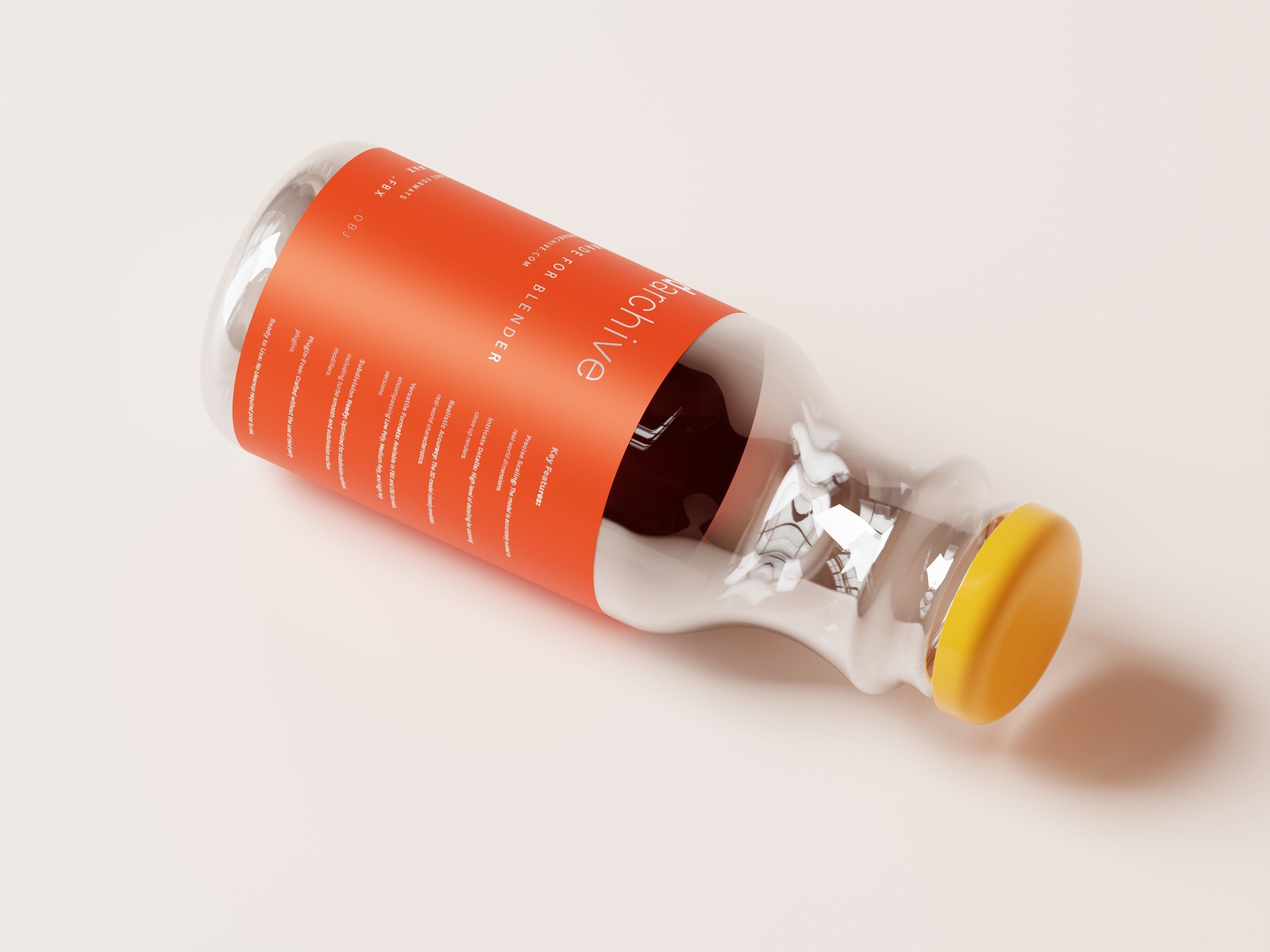 Juice Bottle 3D Model Low-poly 3D model_8