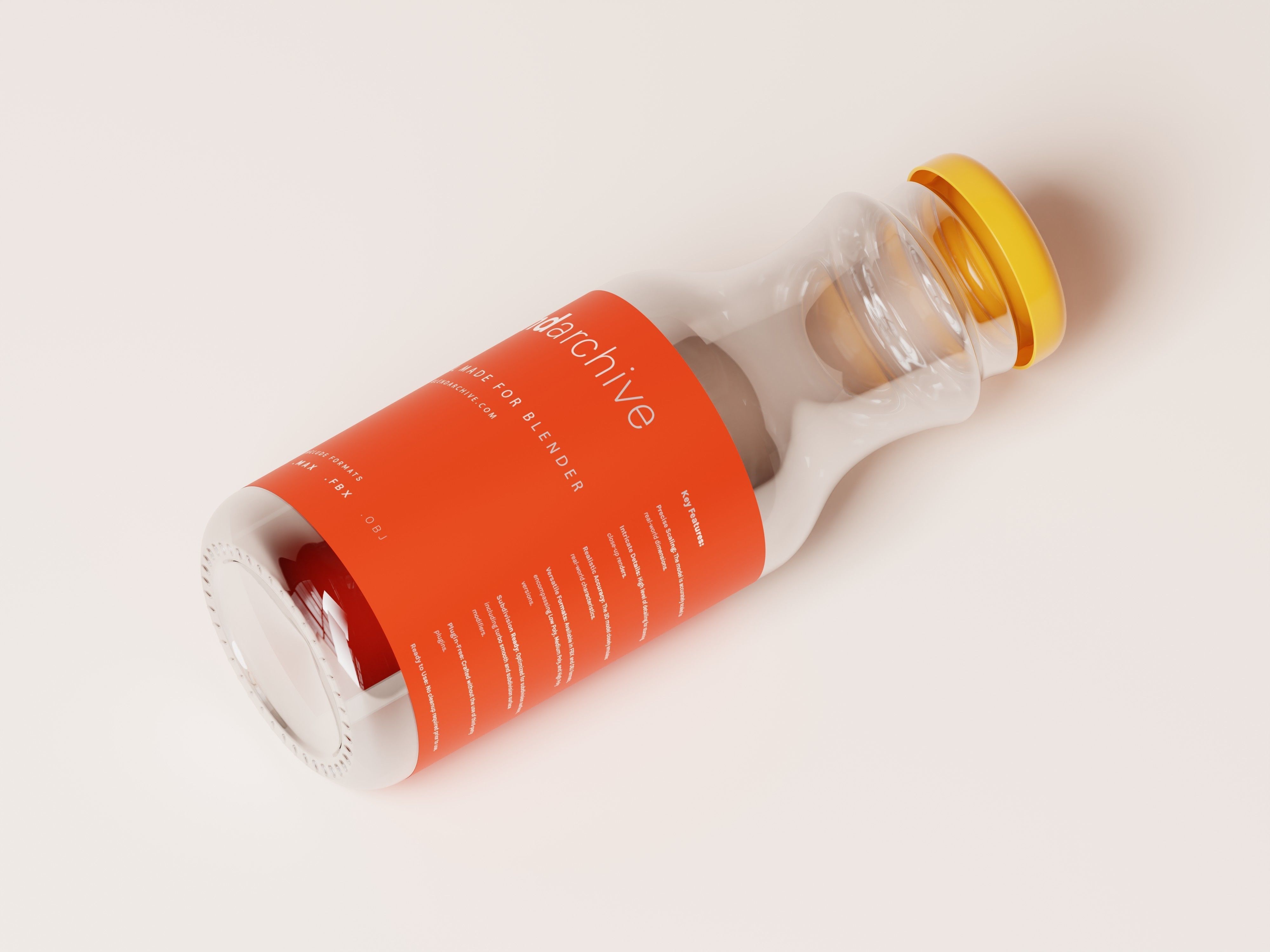 Juice Bottle 3D Model Low-poly 3D model_7