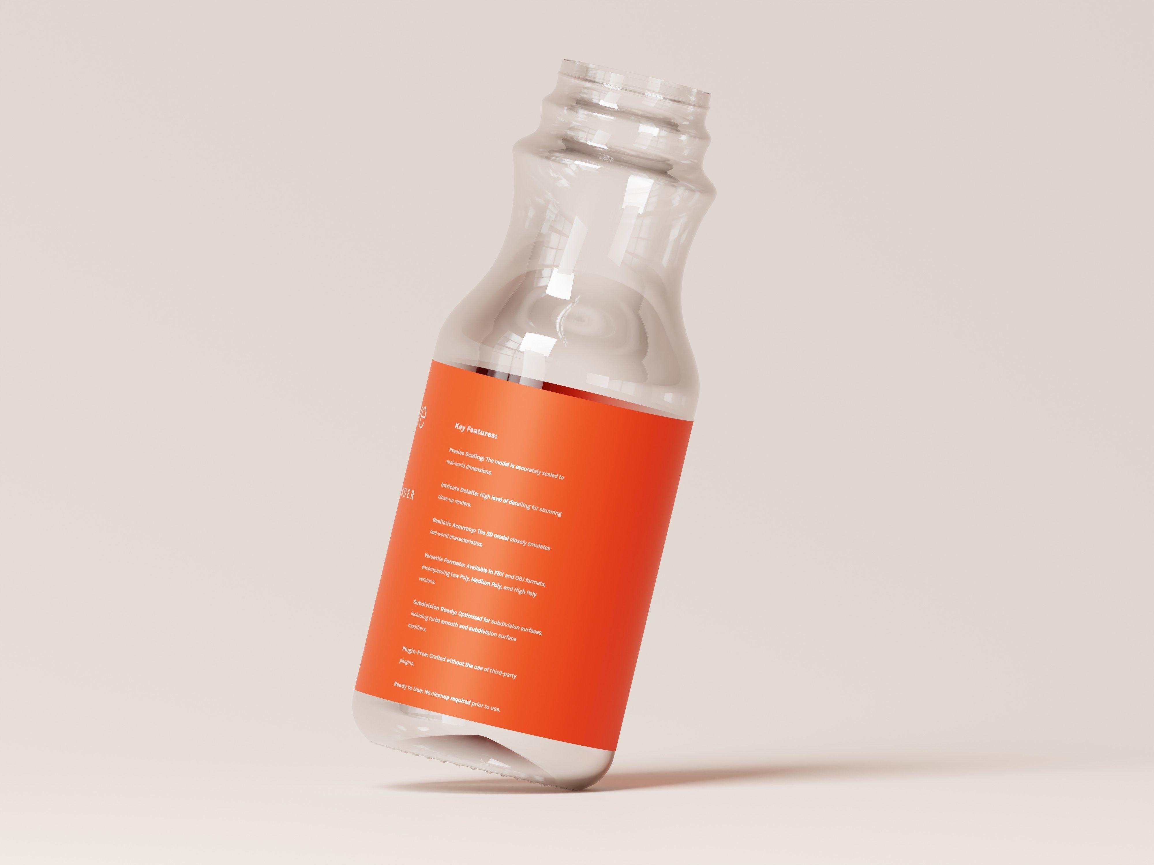 Juice Bottle 3D Model Low-poly 3D model_5