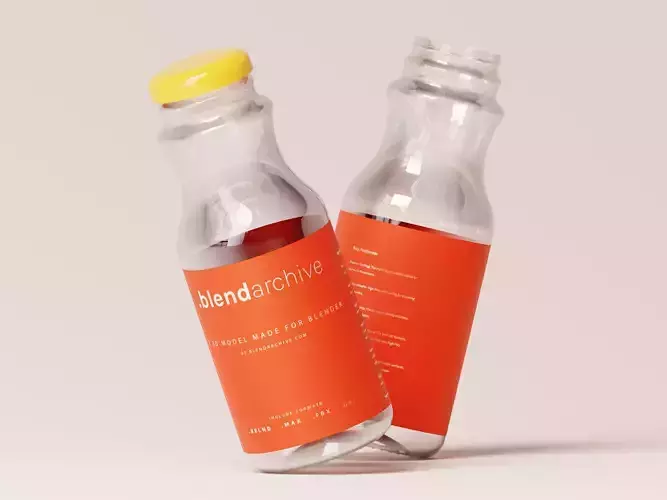 Juice Bottle 3D Model