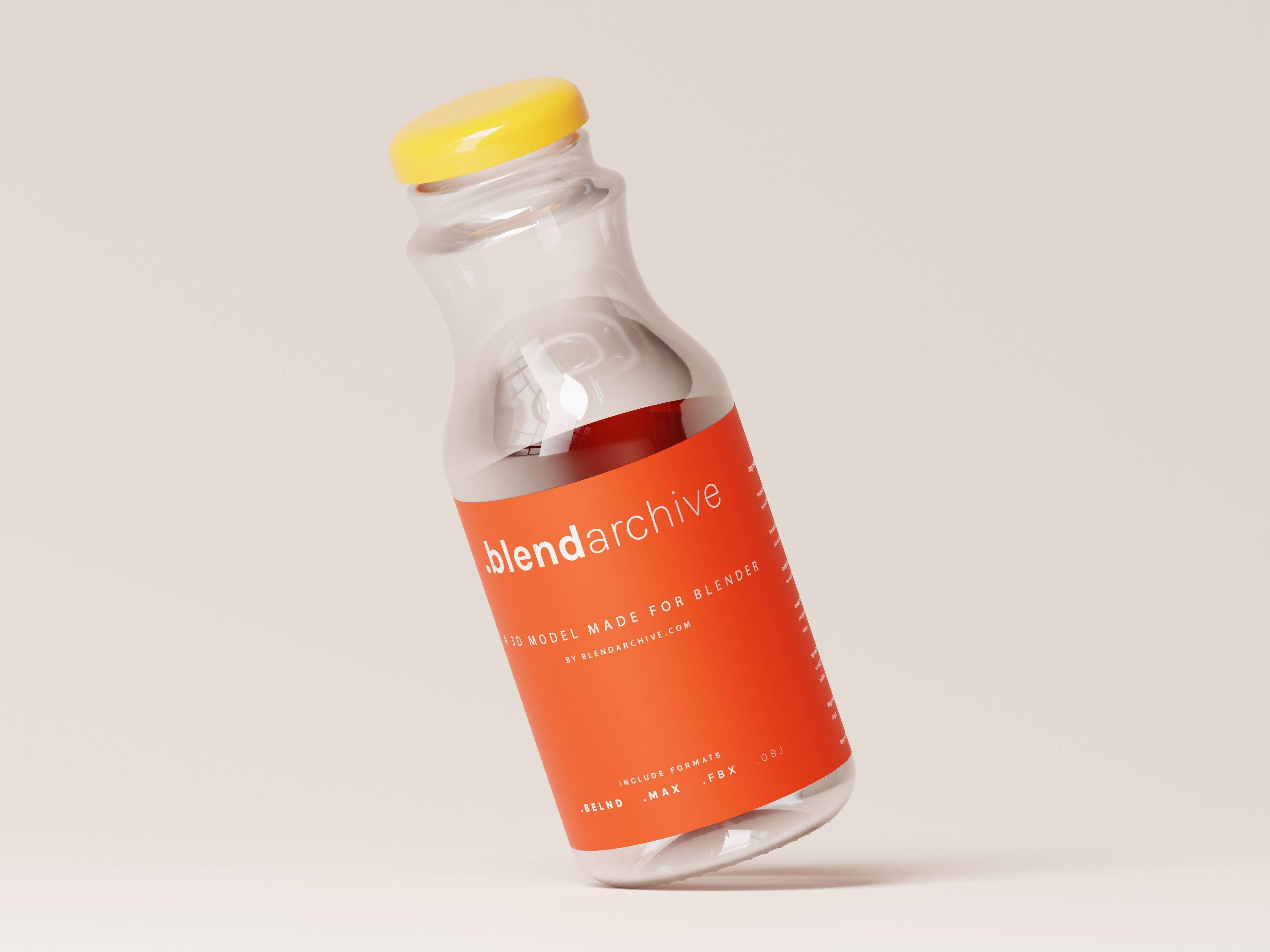 Juice Bottle 3D Model Low-poly 3D model_4