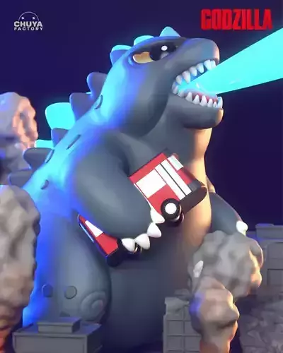 Godzilla chibi 3D print model