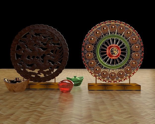 Chinese carving pattern 3D model | CGTrader