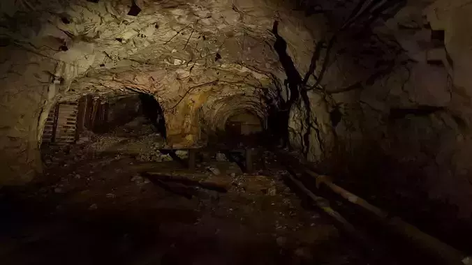 Old underground mine excavation - gloomy 3D model