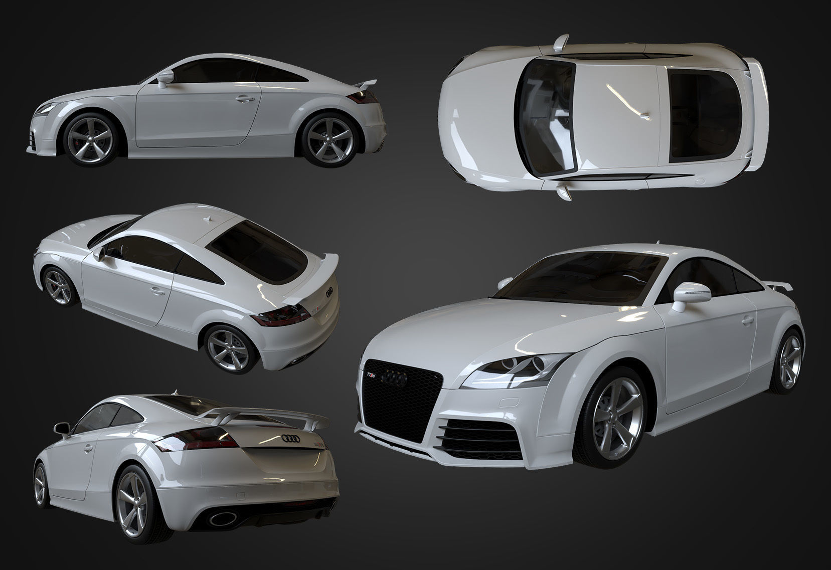 2010 Audi TT RS Coupe Low-poly 3D model_1