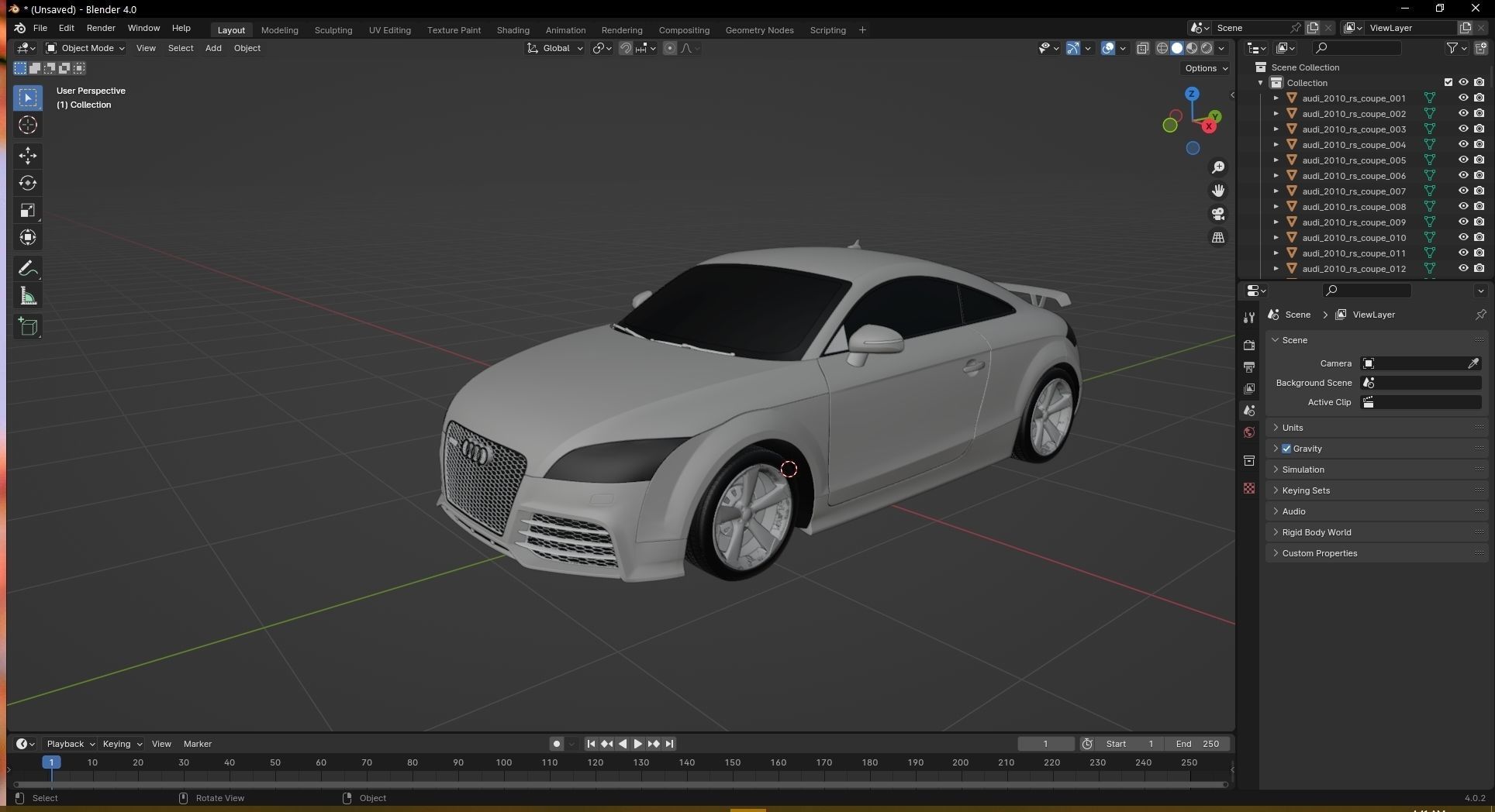 2010 Audi TT RS Coupe Low-poly 3D model_24