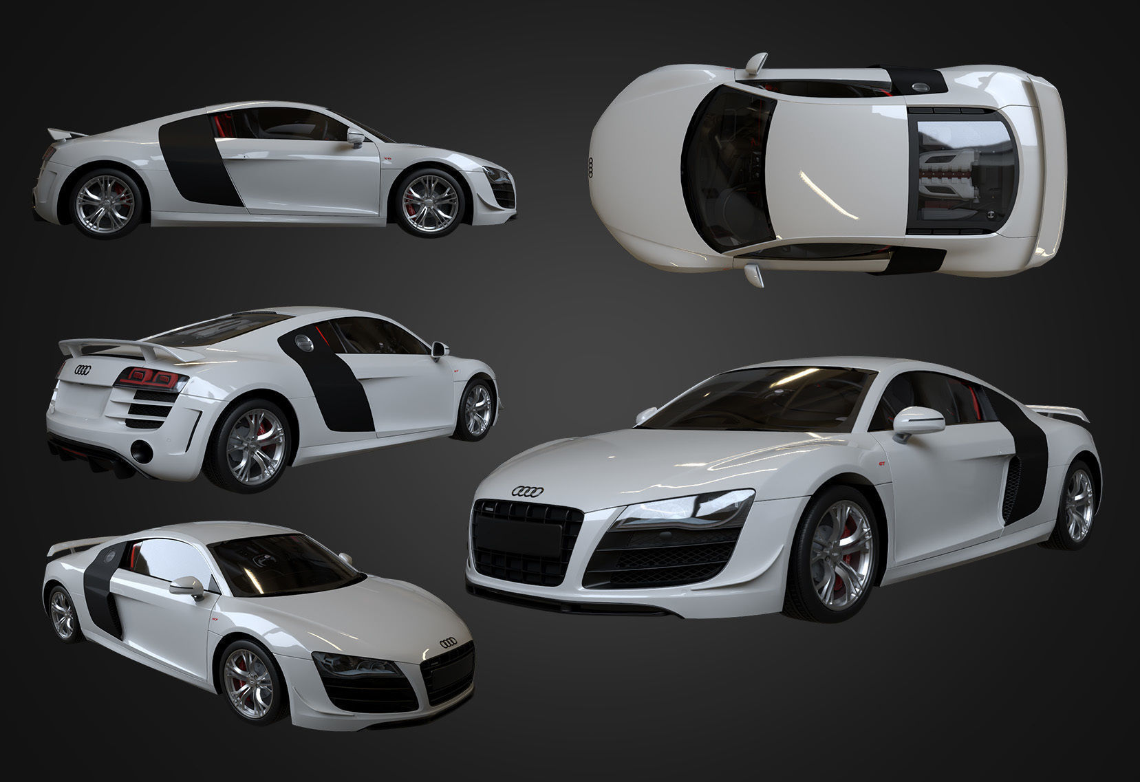 2011 Audi R8 GT Low-poly 3D model_1