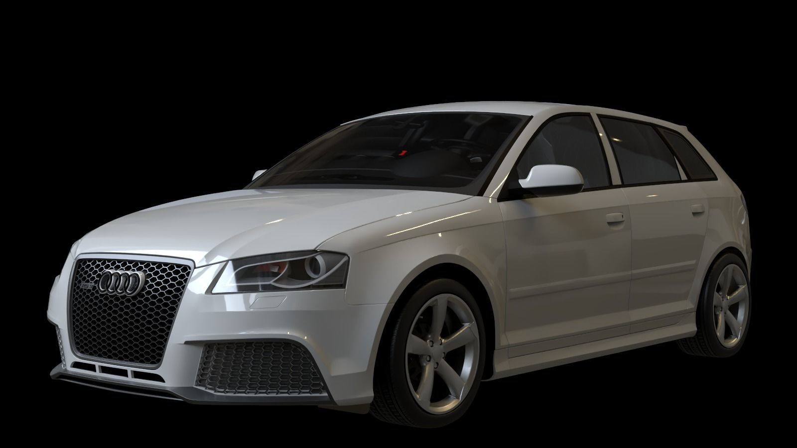 2011 Audi RS3 Sportback Low-poly 3D model_2