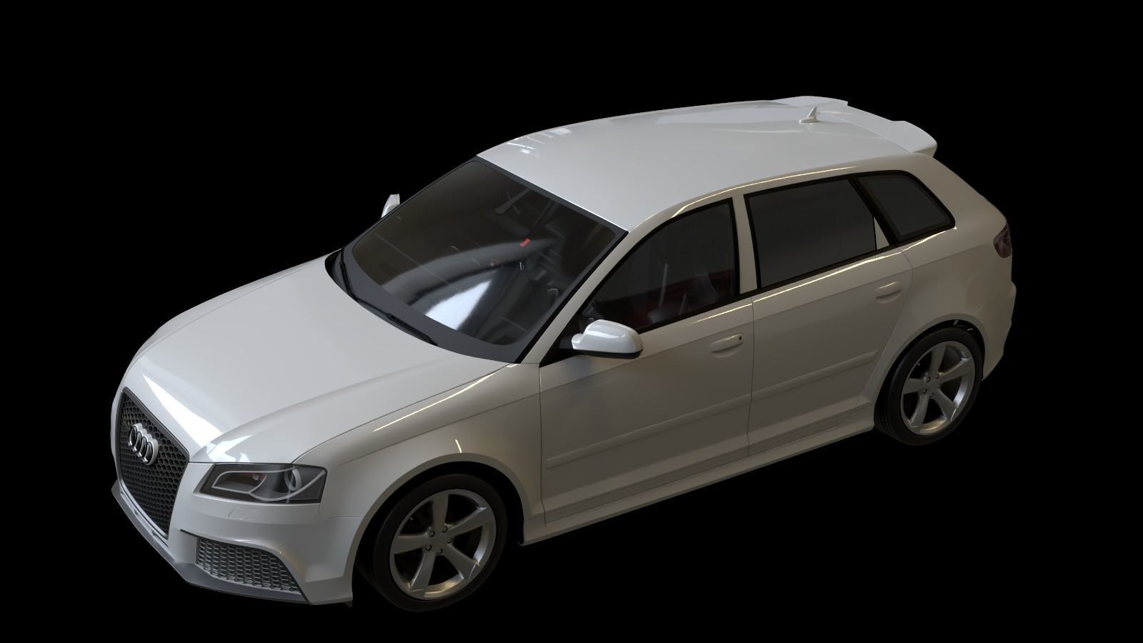 2011 Audi RS3 Sportback Low-poly 3D model_3