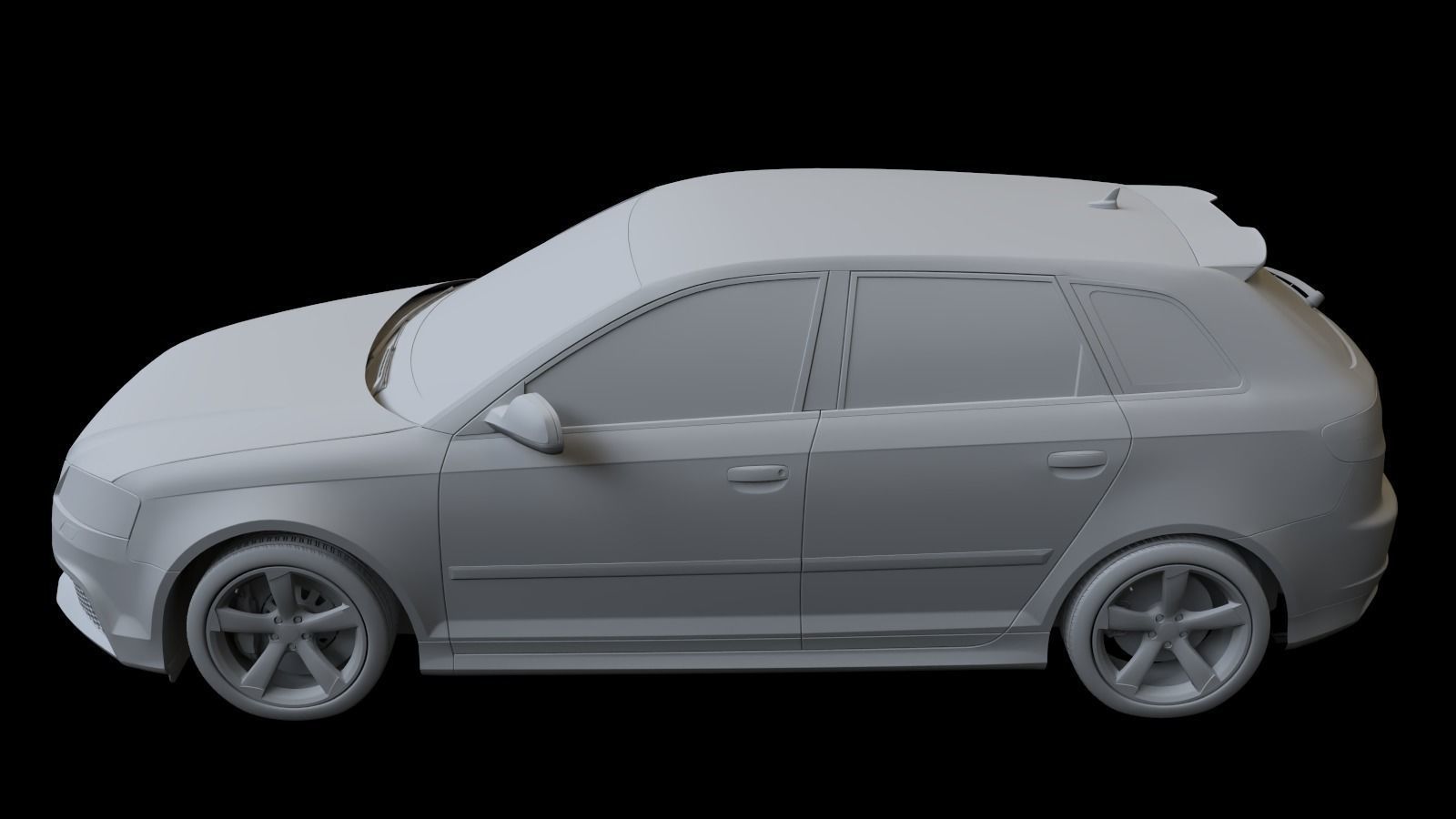 2011 Audi RS3 Sportback Low-poly 3D model_20