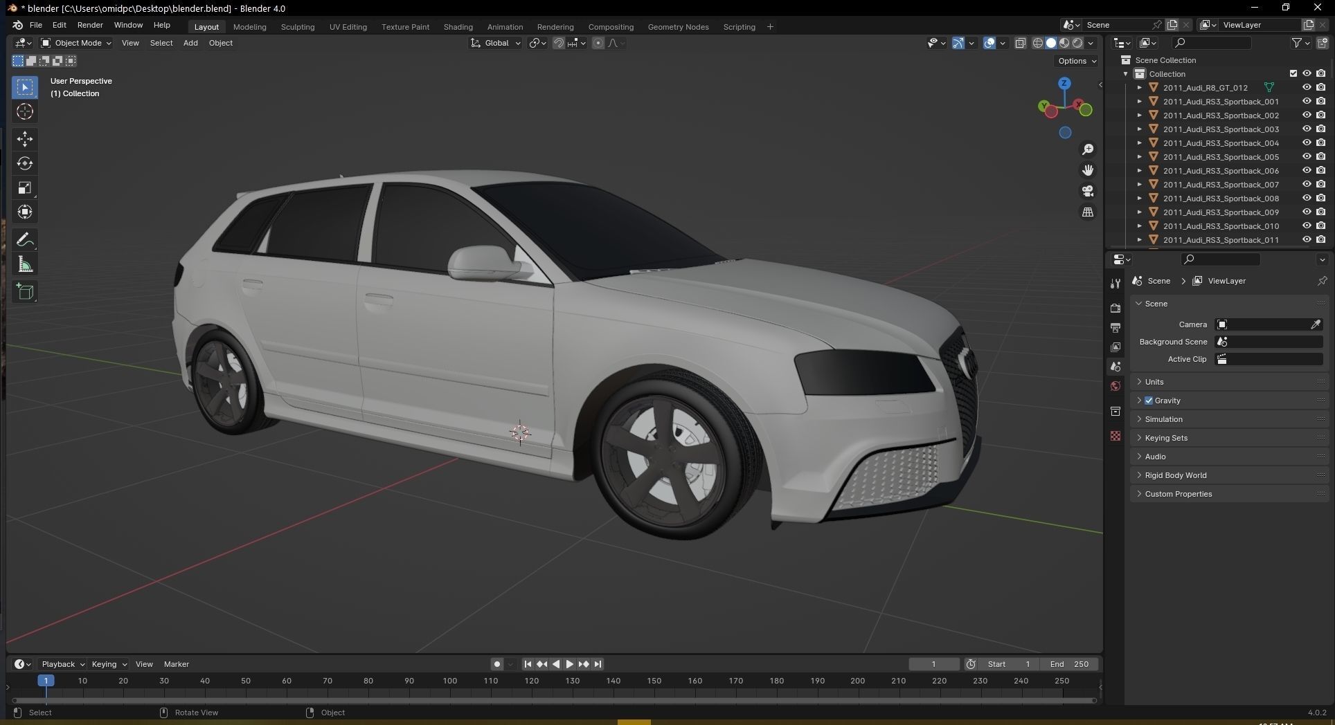 2011 Audi RS3 Sportback Low-poly 3D model_22