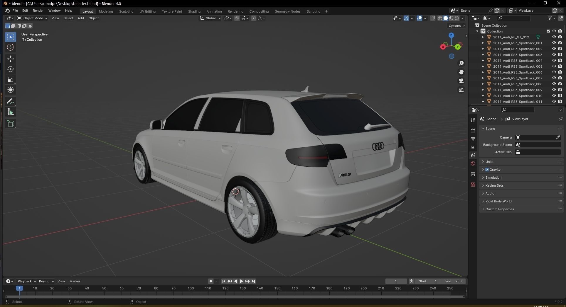 2011 Audi RS3 Sportback Low-poly 3D model_23