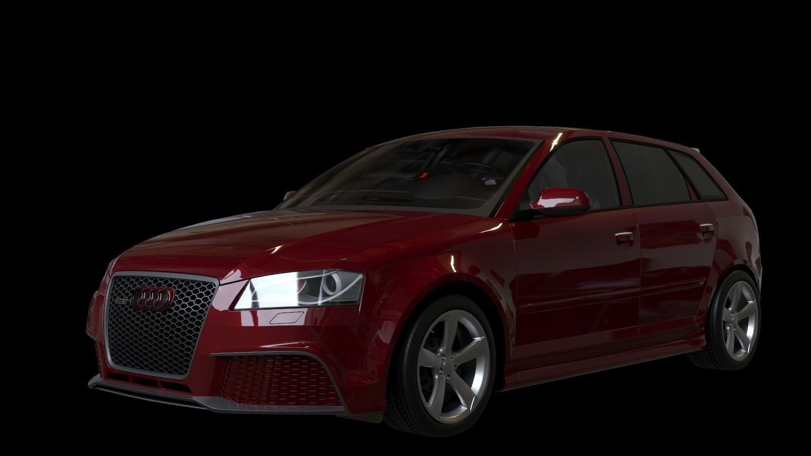2011 Audi RS3 Sportback Low-poly 3D model_14