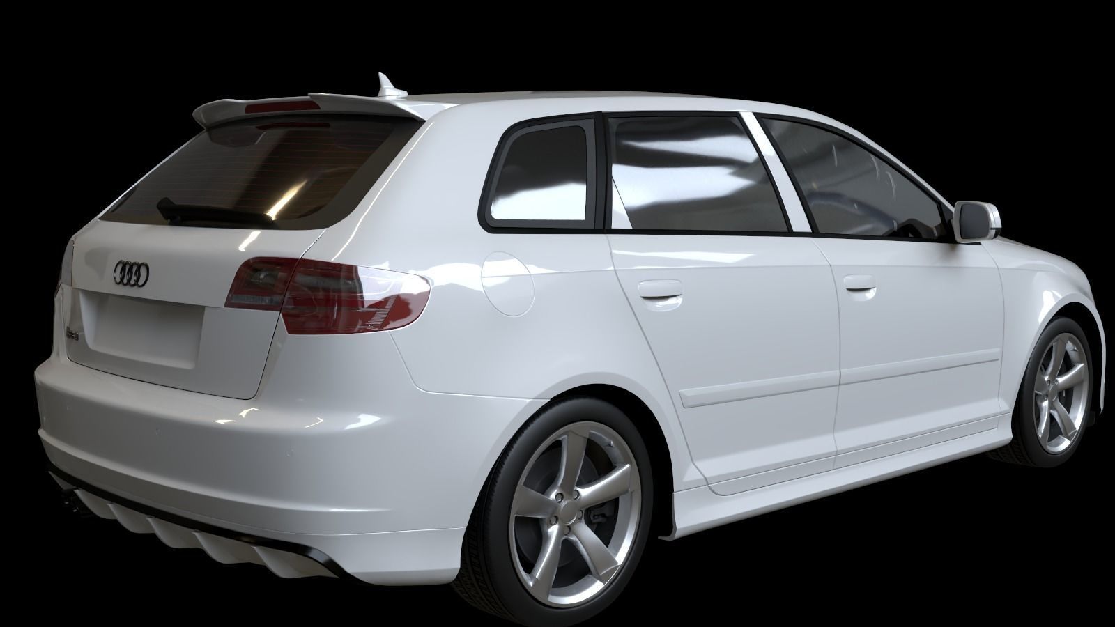 2011 Audi RS3 Sportback Low-poly 3D model_7