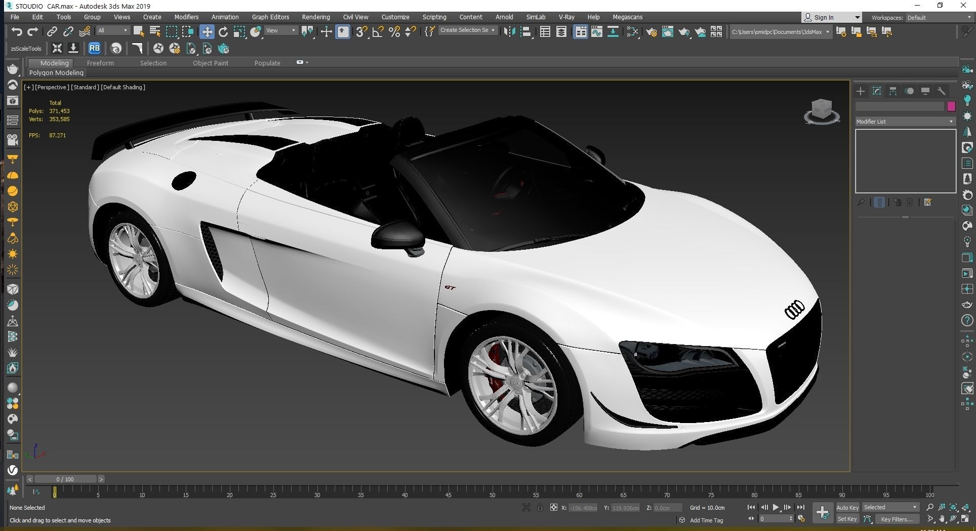2012  Audi  R8  GT  Spyder Low-poly 3D model_27