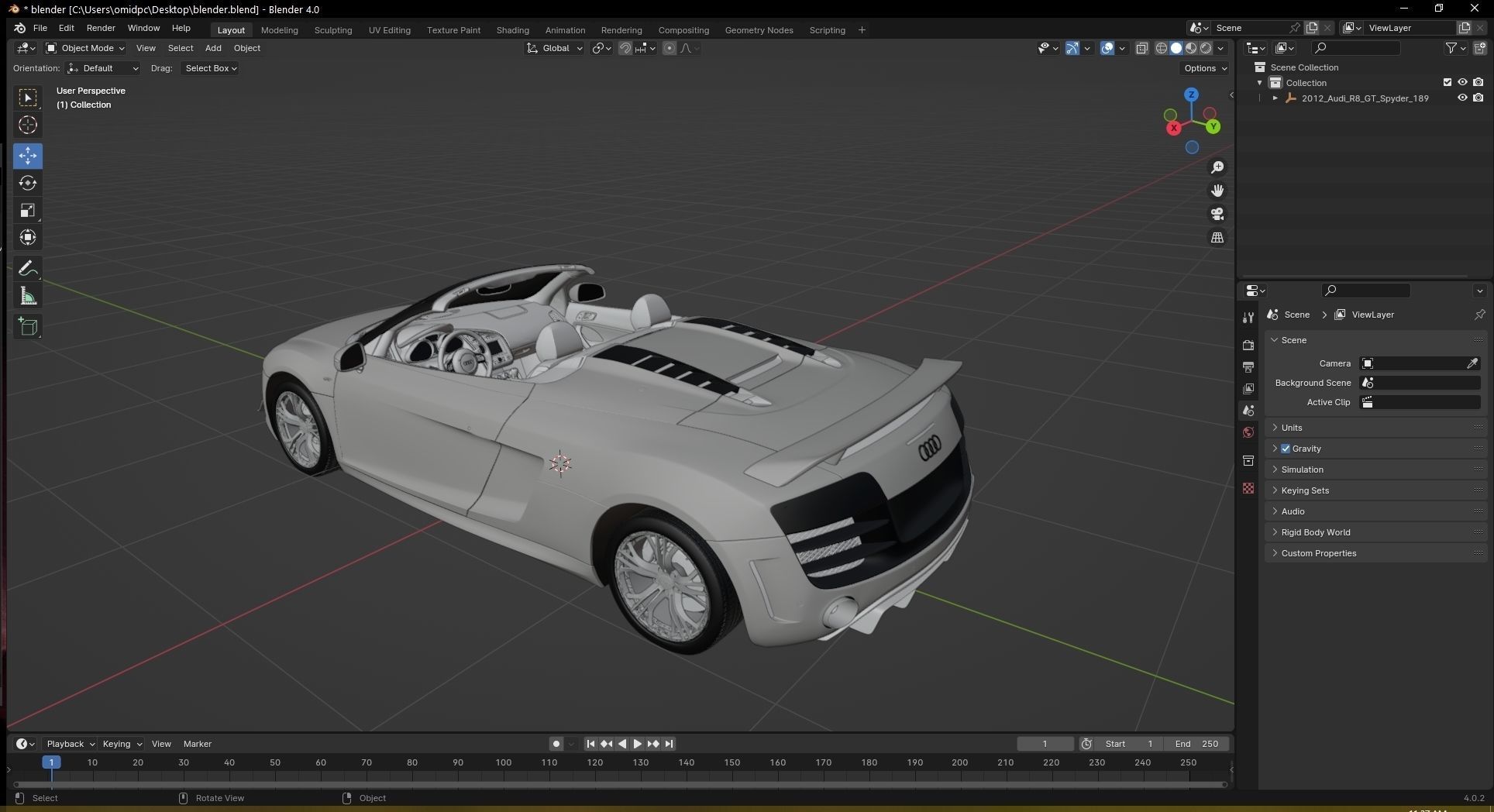 2012  Audi  R8  GT  Spyder Low-poly 3D model_32