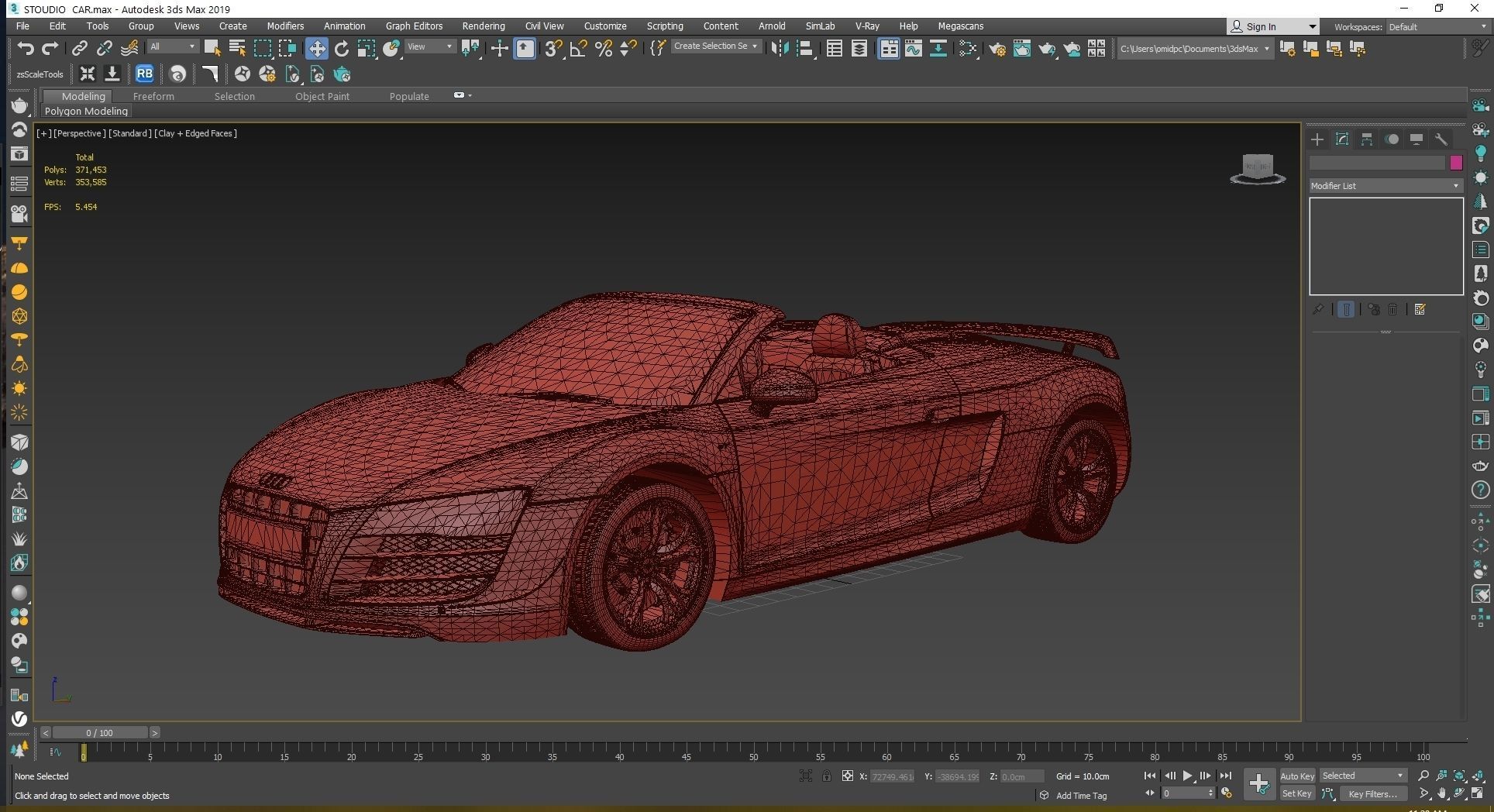 2012  Audi  R8  GT  Spyder Low-poly 3D model_24
