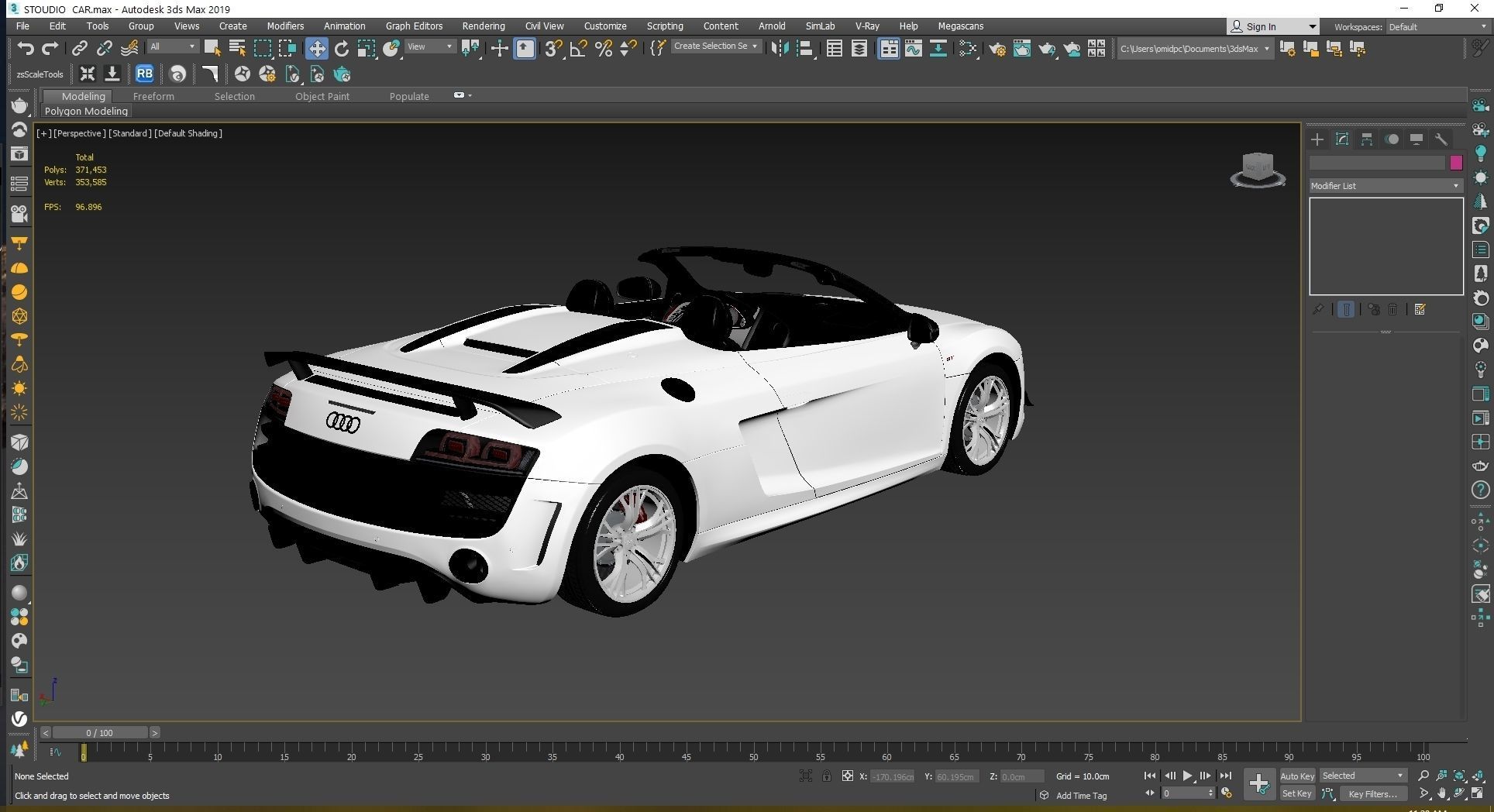 2012  Audi  R8  GT  Spyder Low-poly 3D model_30