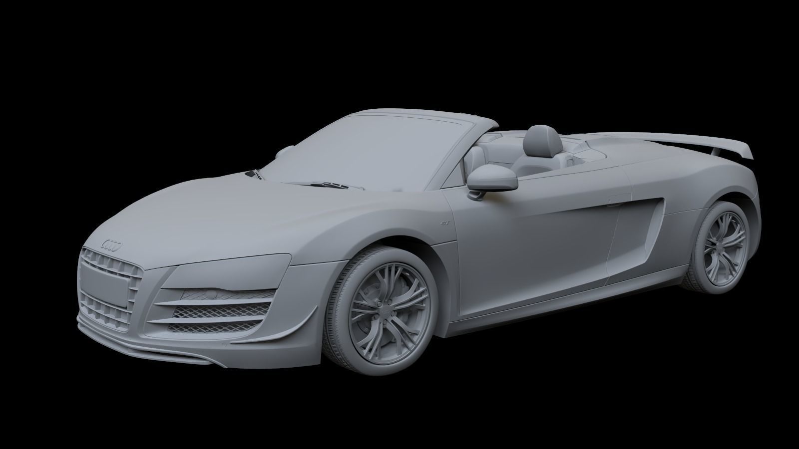 2012  Audi  R8  GT  Spyder Low-poly 3D model_11