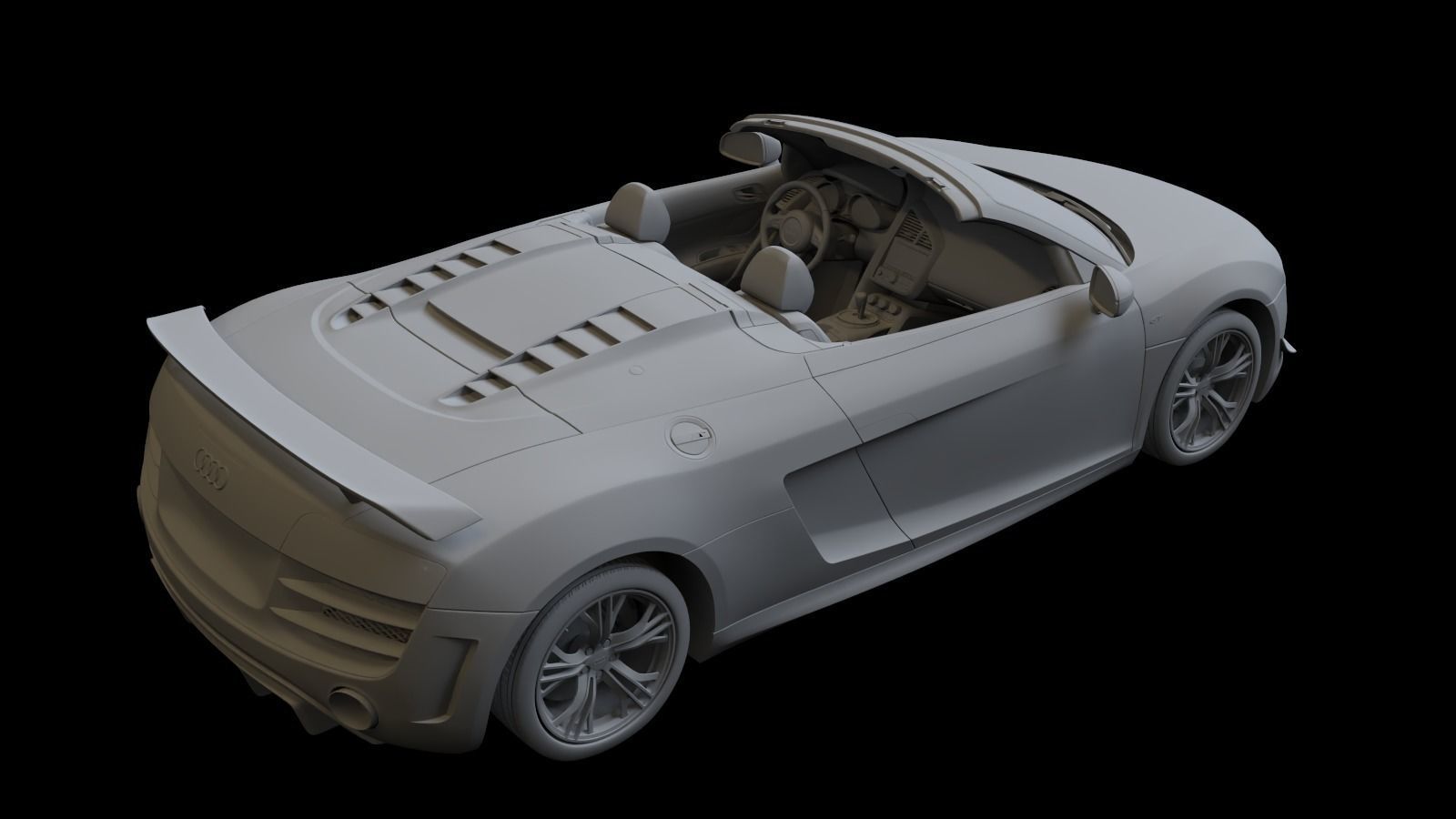 2012  Audi  R8  GT  Spyder Low-poly 3D model_14