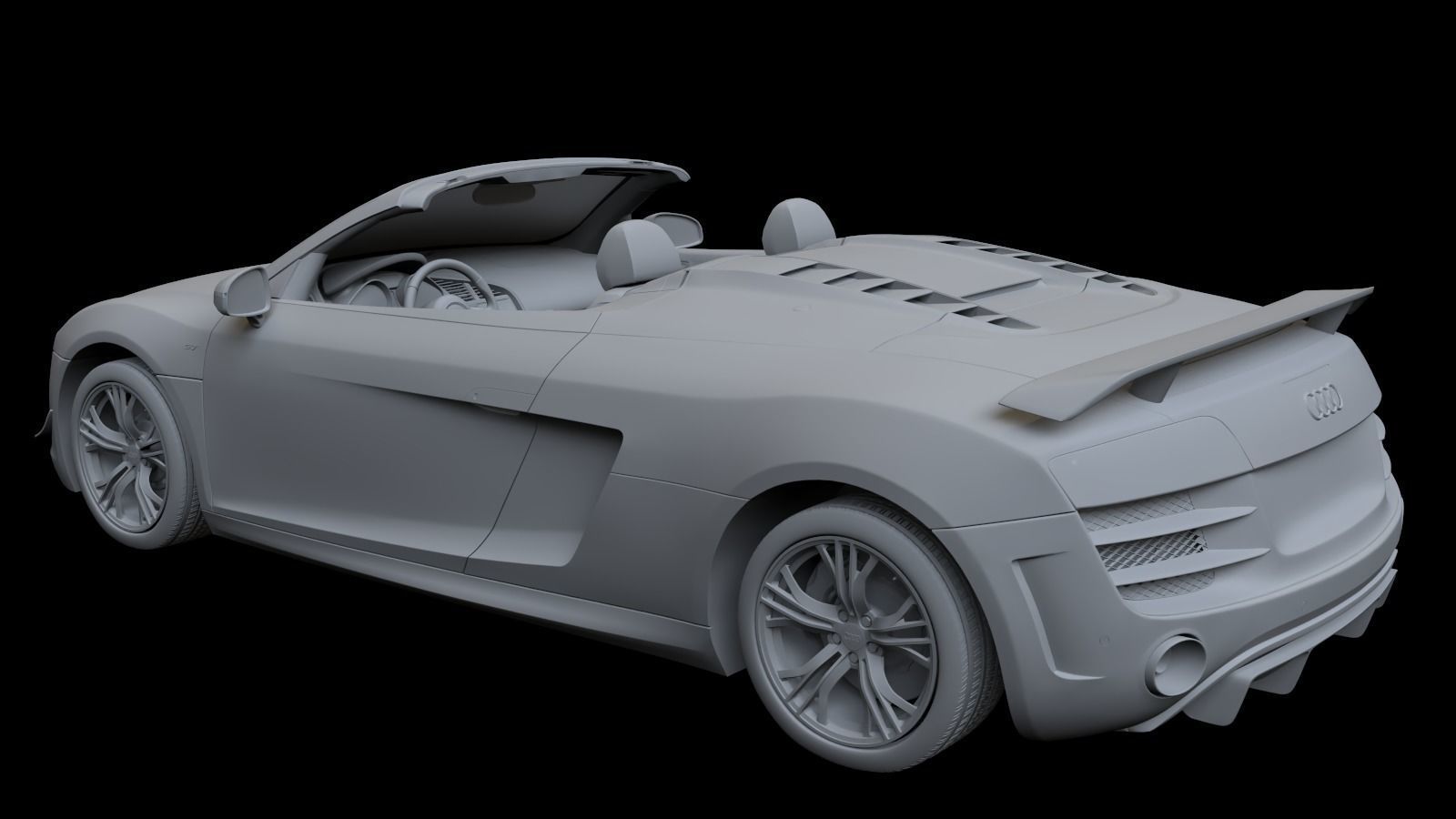 2012  Audi  R8  GT  Spyder Low-poly 3D model_15