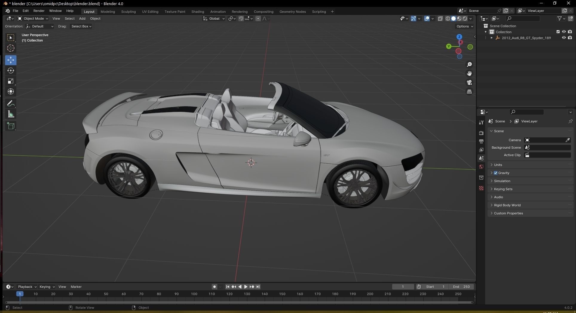2012  Audi  R8  GT  Spyder Low-poly 3D model_33