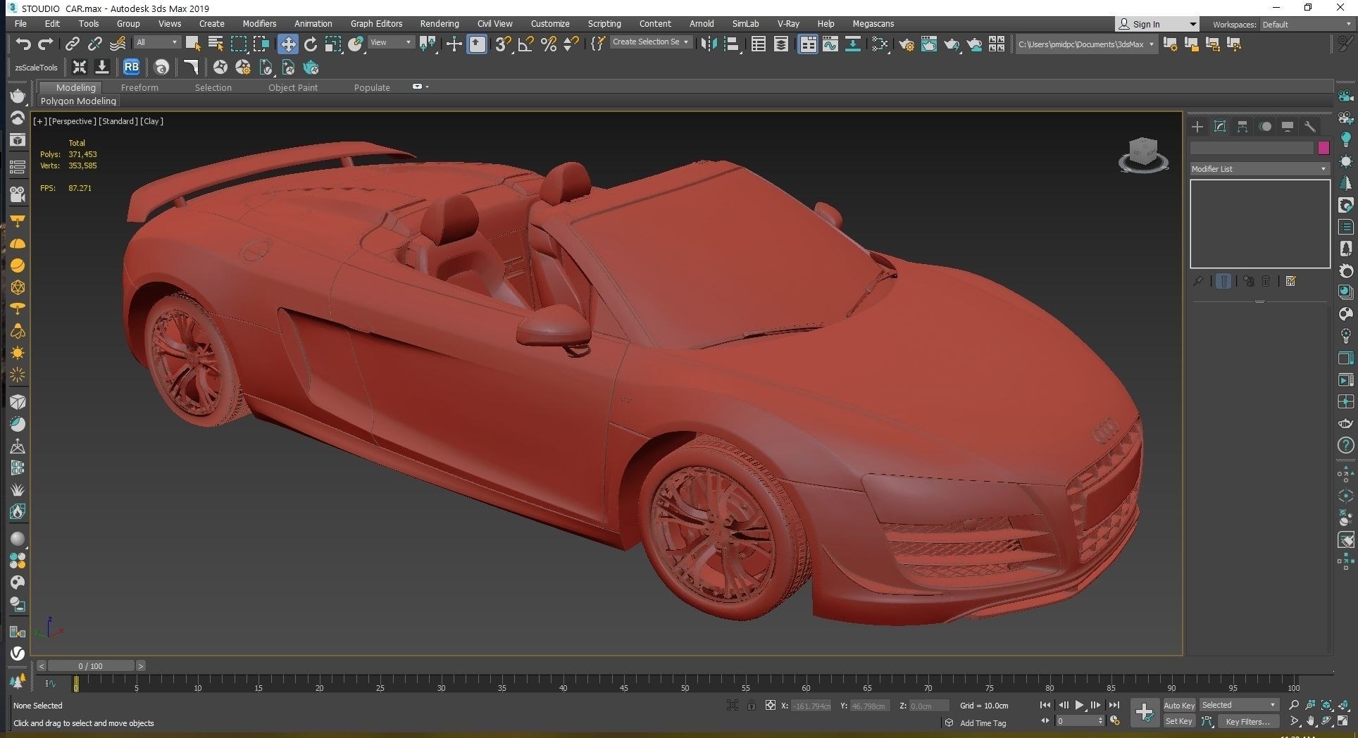 2012  Audi  R8  GT  Spyder Low-poly 3D model_26