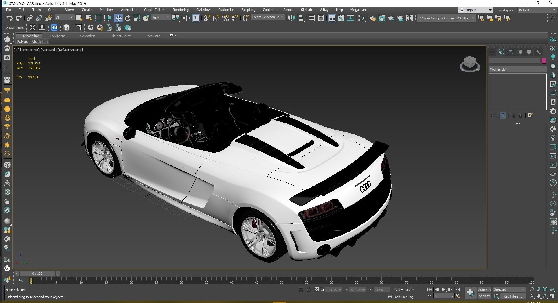 2012  Audi  R8  GT  Spyder Low-poly 3D model_28