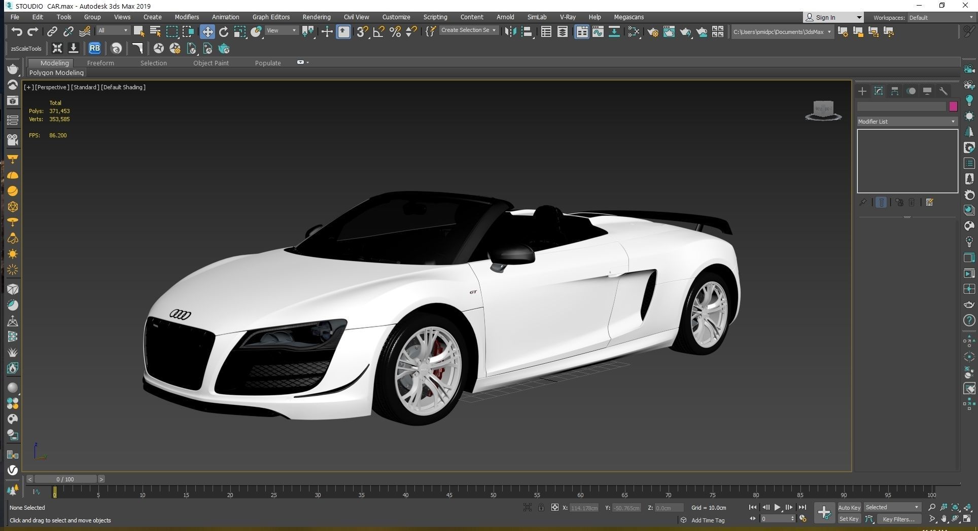 2012  Audi  R8  GT  Spyder Low-poly 3D model_23