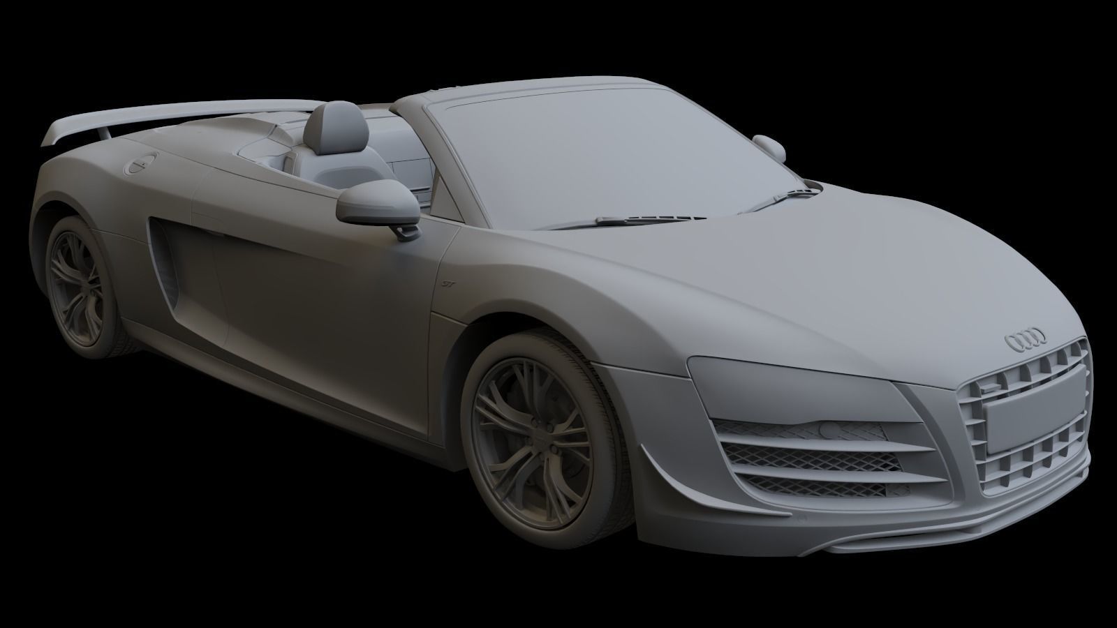2012  Audi  R8  GT  Spyder Low-poly 3D model_12