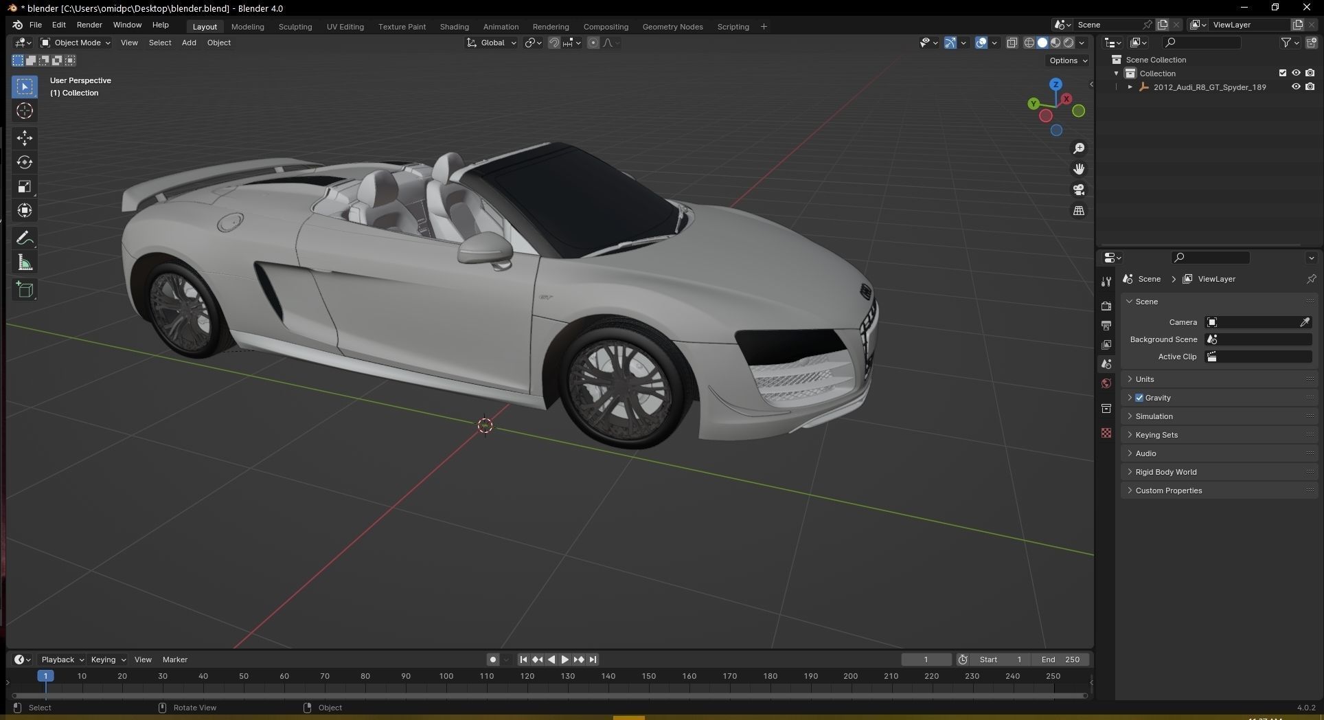 2012  Audi  R8  GT  Spyder Low-poly 3D model_31
