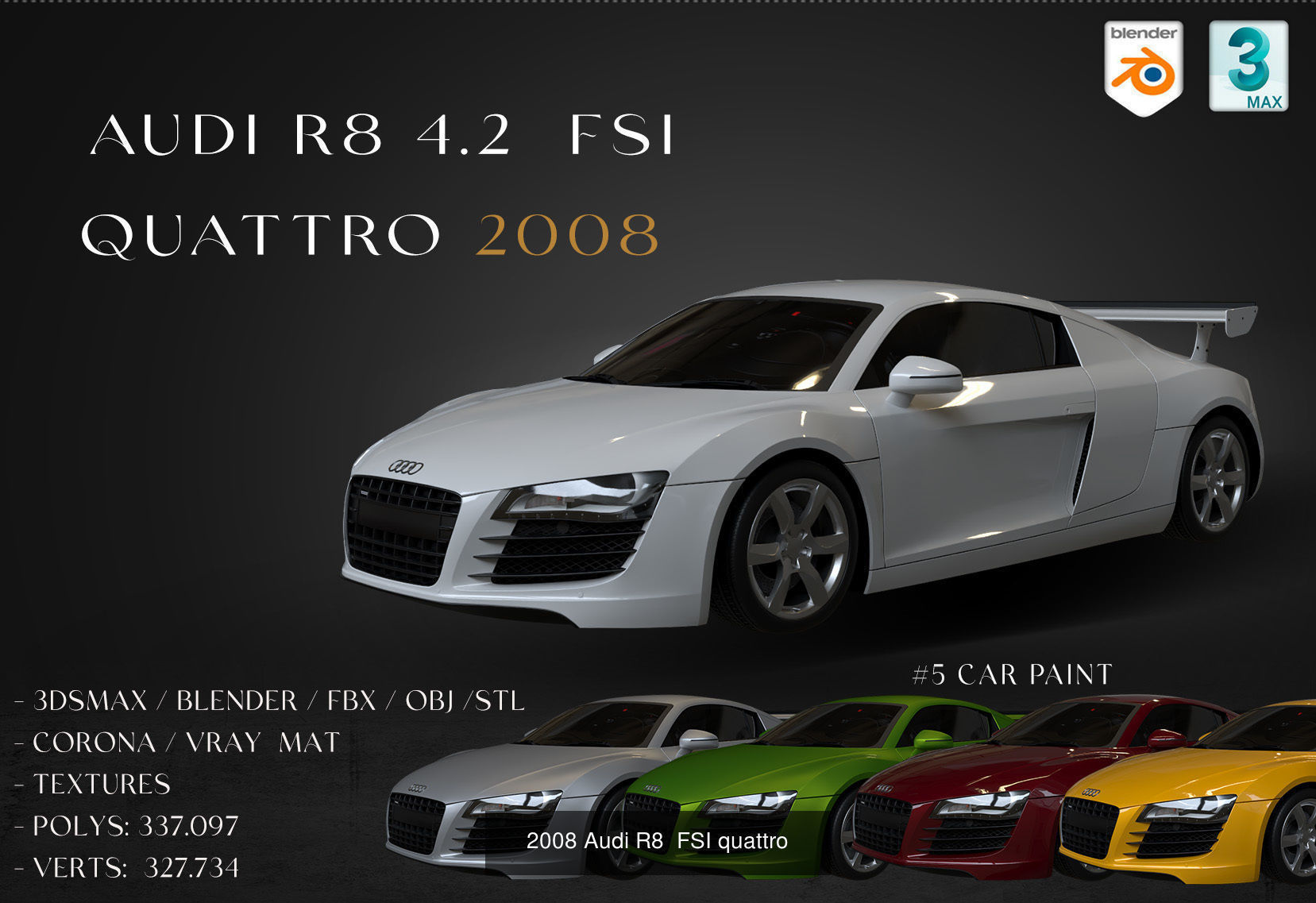 AUDI COLECTION CARS 1983-2012 3D Model Collection_7