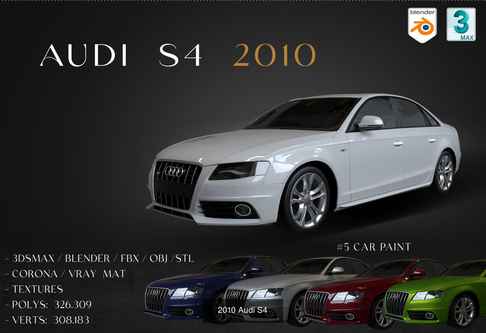 AUDI COLECTION CARS 1983-2012 3D Model Collection_11