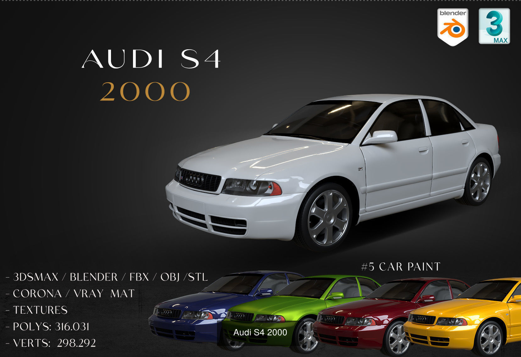 AUDI COLECTION CARS 1983-2012 3D Model Collection_2