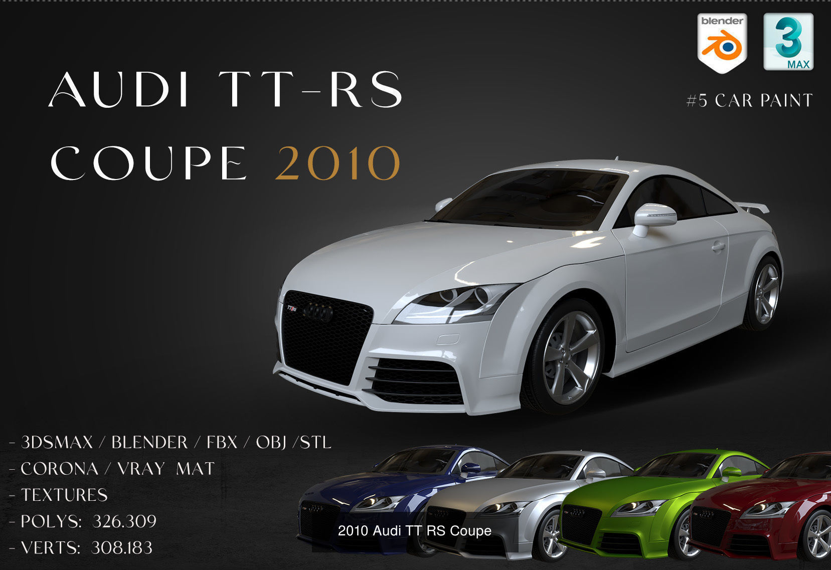 AUDI COLECTION CARS 1983-2012 3D Model Collection_12