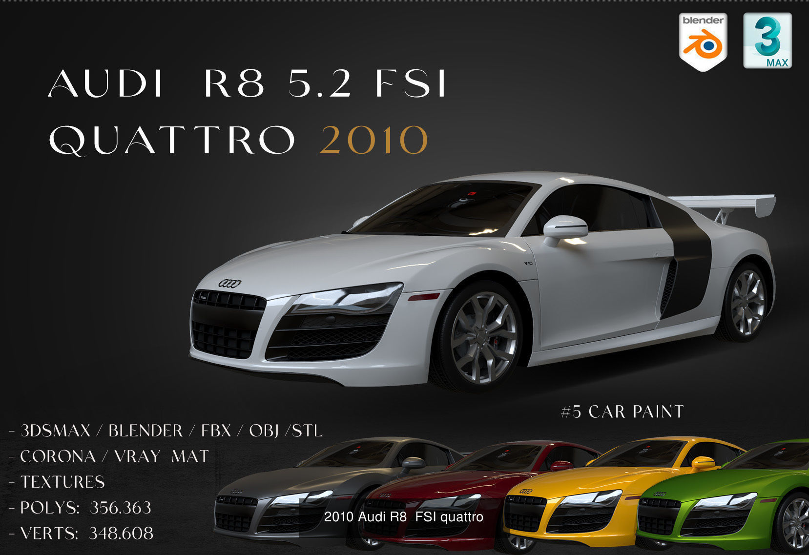 AUDI COLECTION CARS 1983-2012 3D Model Collection_10